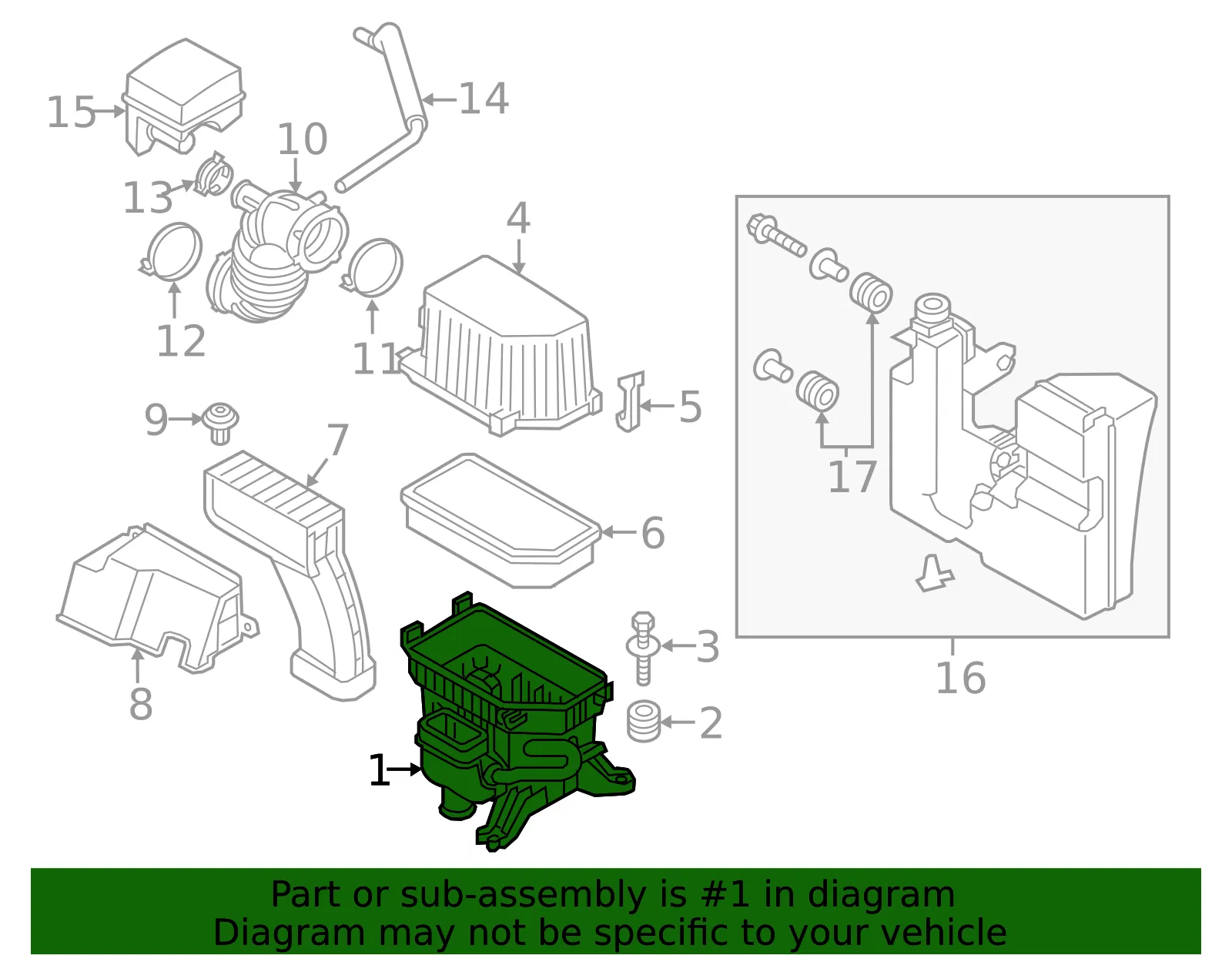 Air Cleaner Body - Kia (28112-2K600) - view 2