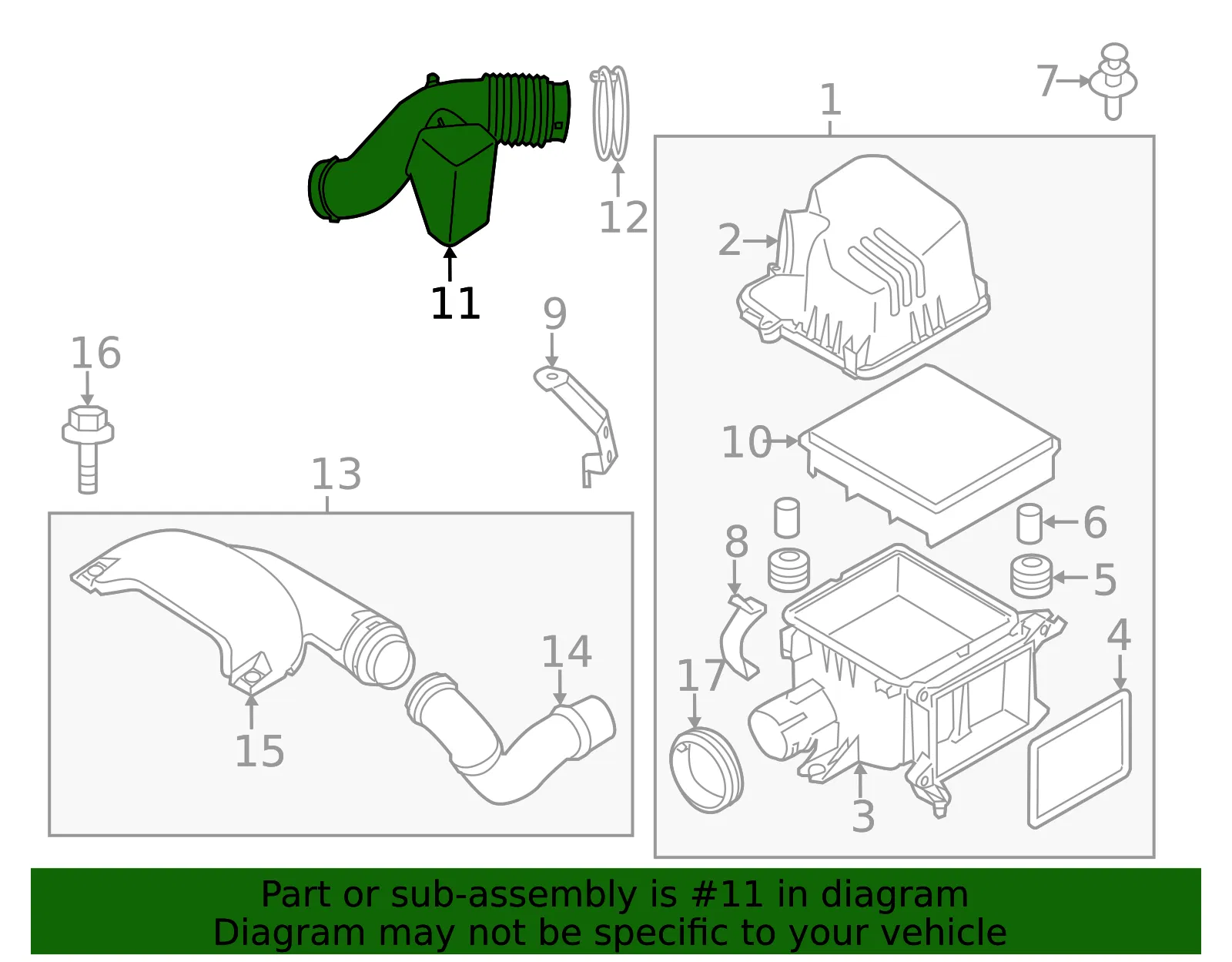 Intake Duct - Kia (28130-1M500) - view 2