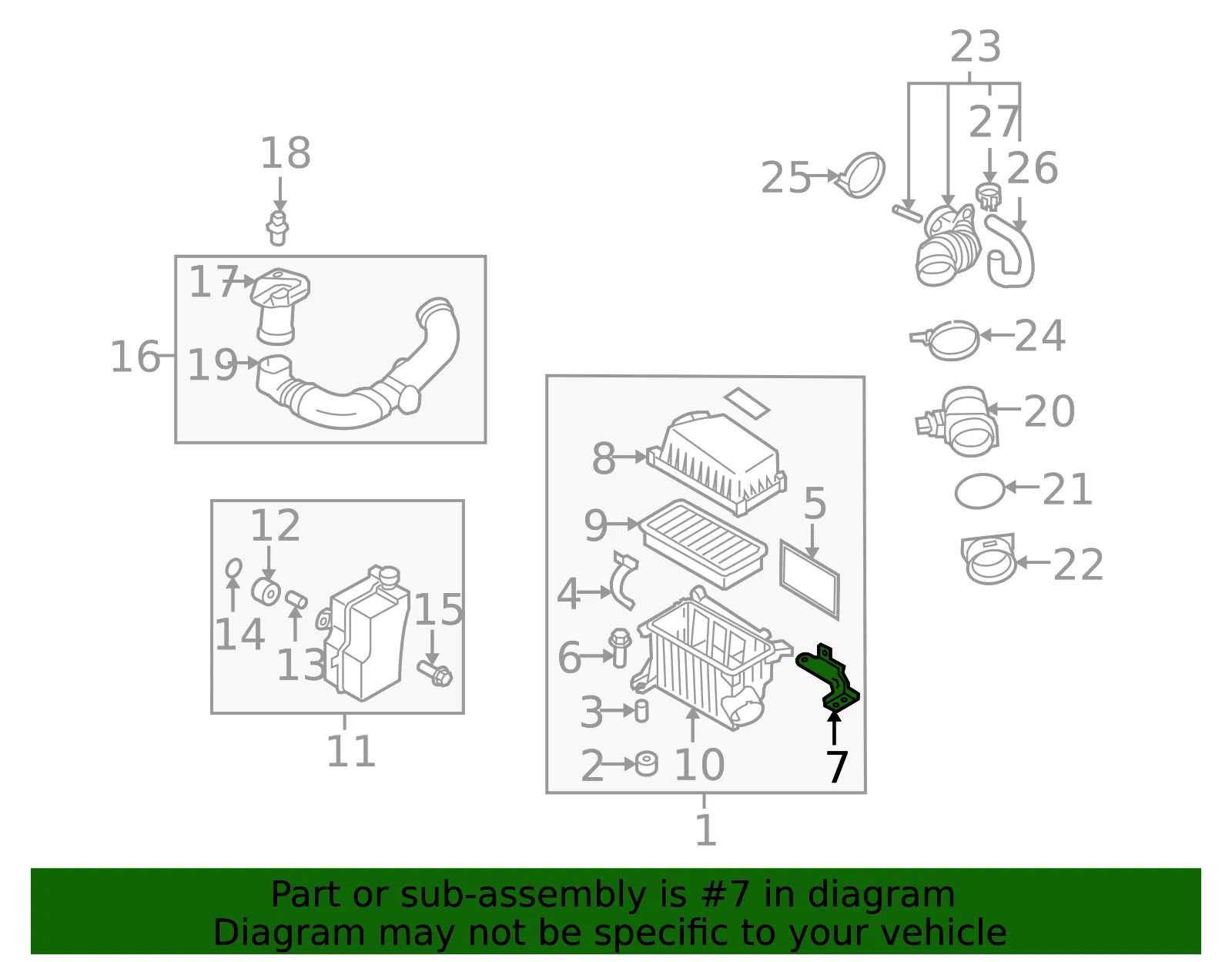 Air Cleaner Assembly Bracket - Kia (28167-1G000) - view 2