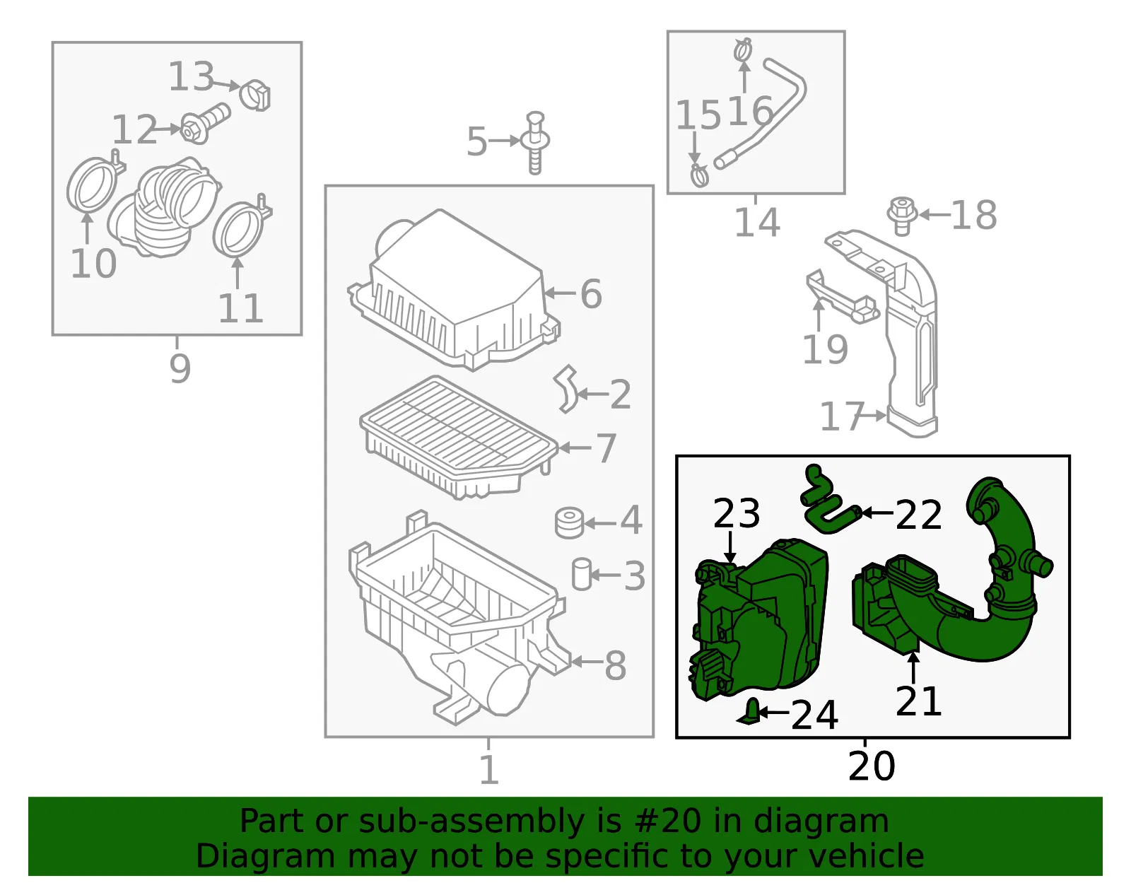 Duct Assembly - Kia (28211-1W170) - view 2