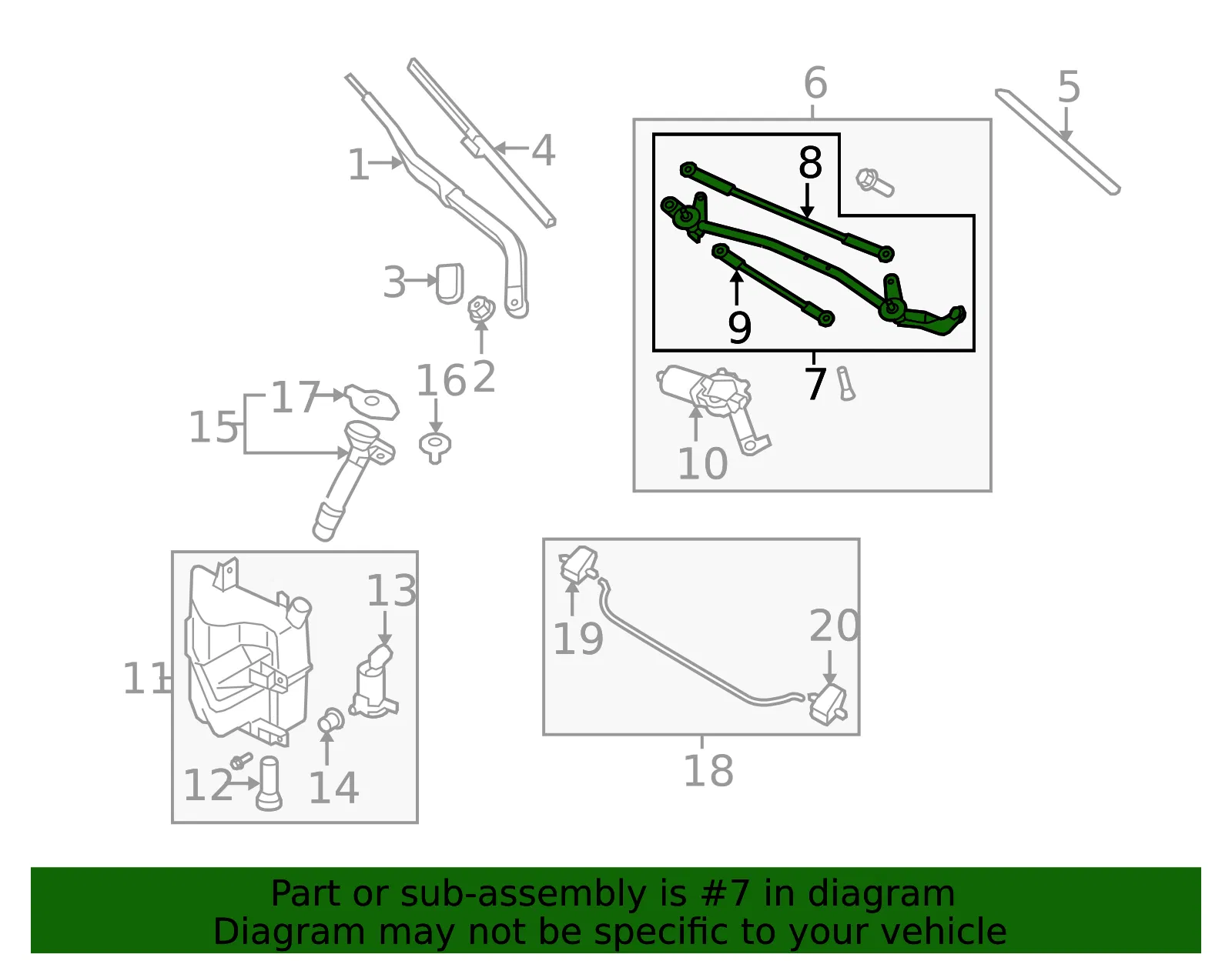 Wiper Linkage - Nissan (28840-1EA0A) - view 2