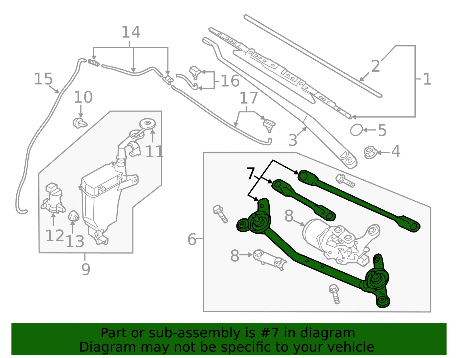 Wiper Linkage - Nissan (28840-1HB1A) - view 2