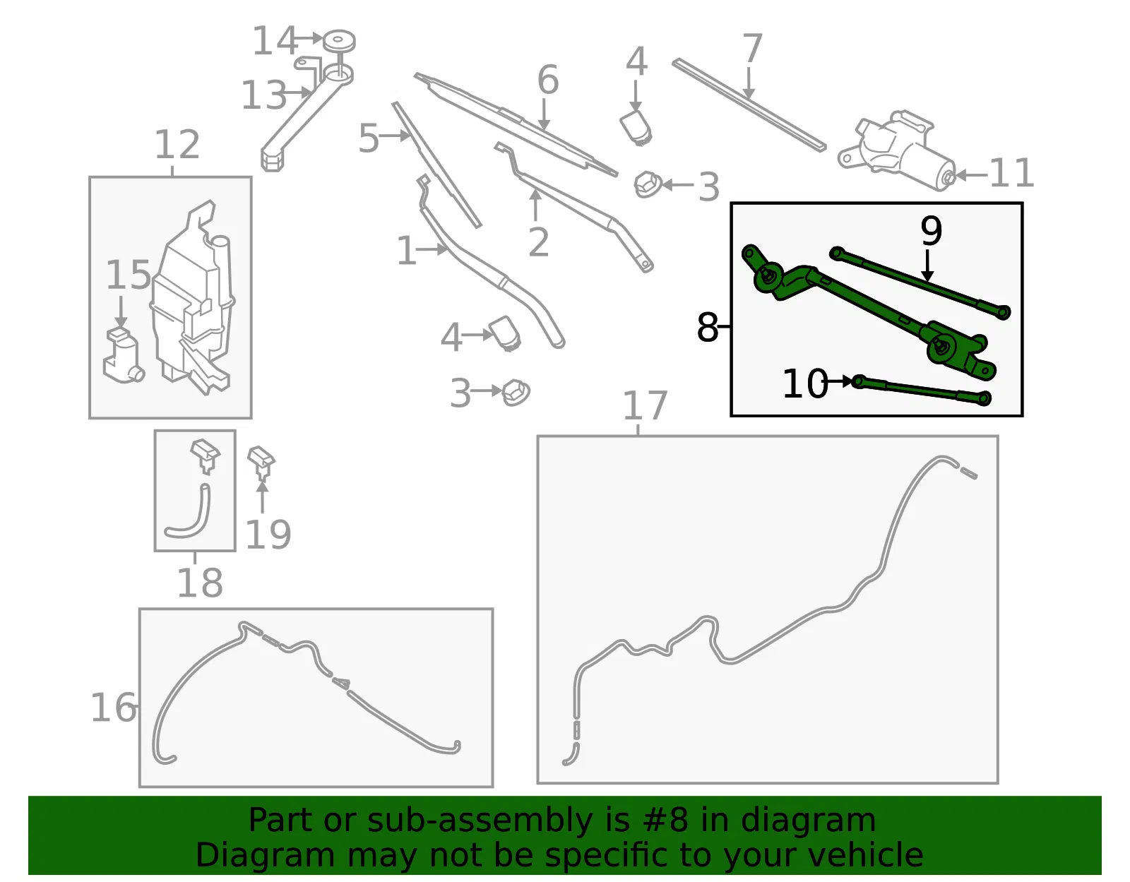 Wiper Linkage - Nissan (28840-JM00A) - view 2