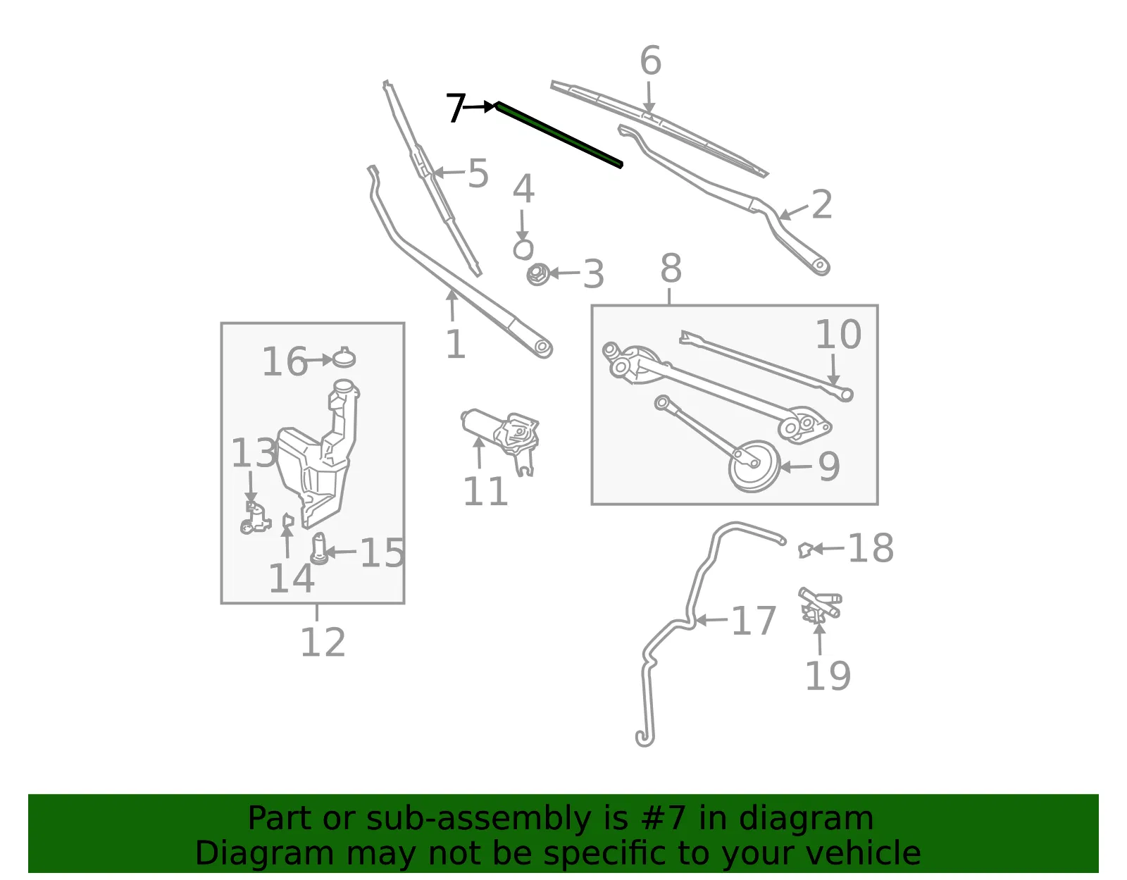 Wiper Blade Refill - Driver's Side (LH) - Nissan (28895-CB08C) - view 3