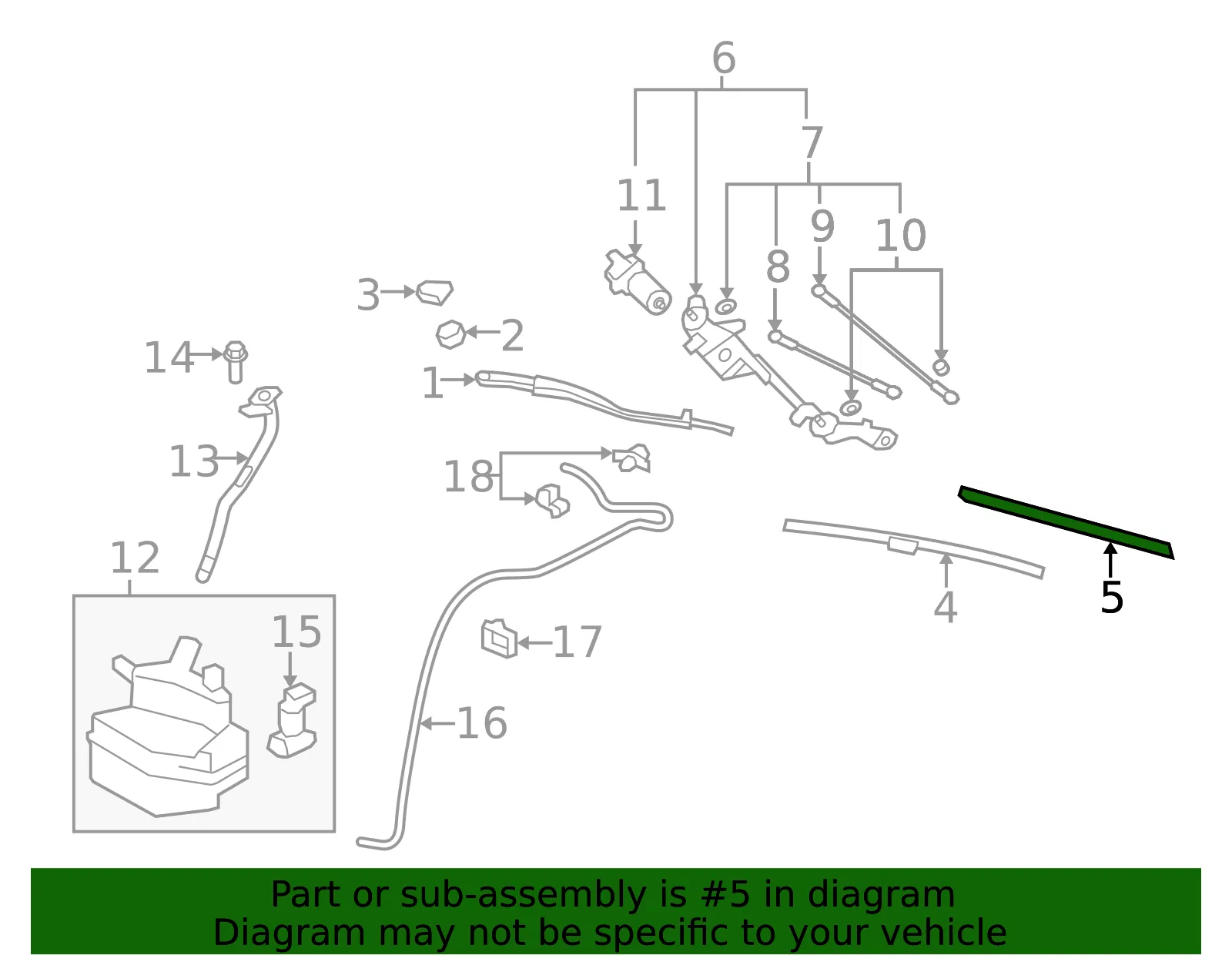 Wiper Blade Refill - Driver's Side (LH) - Nissan (28895-JF00A) - view 3
