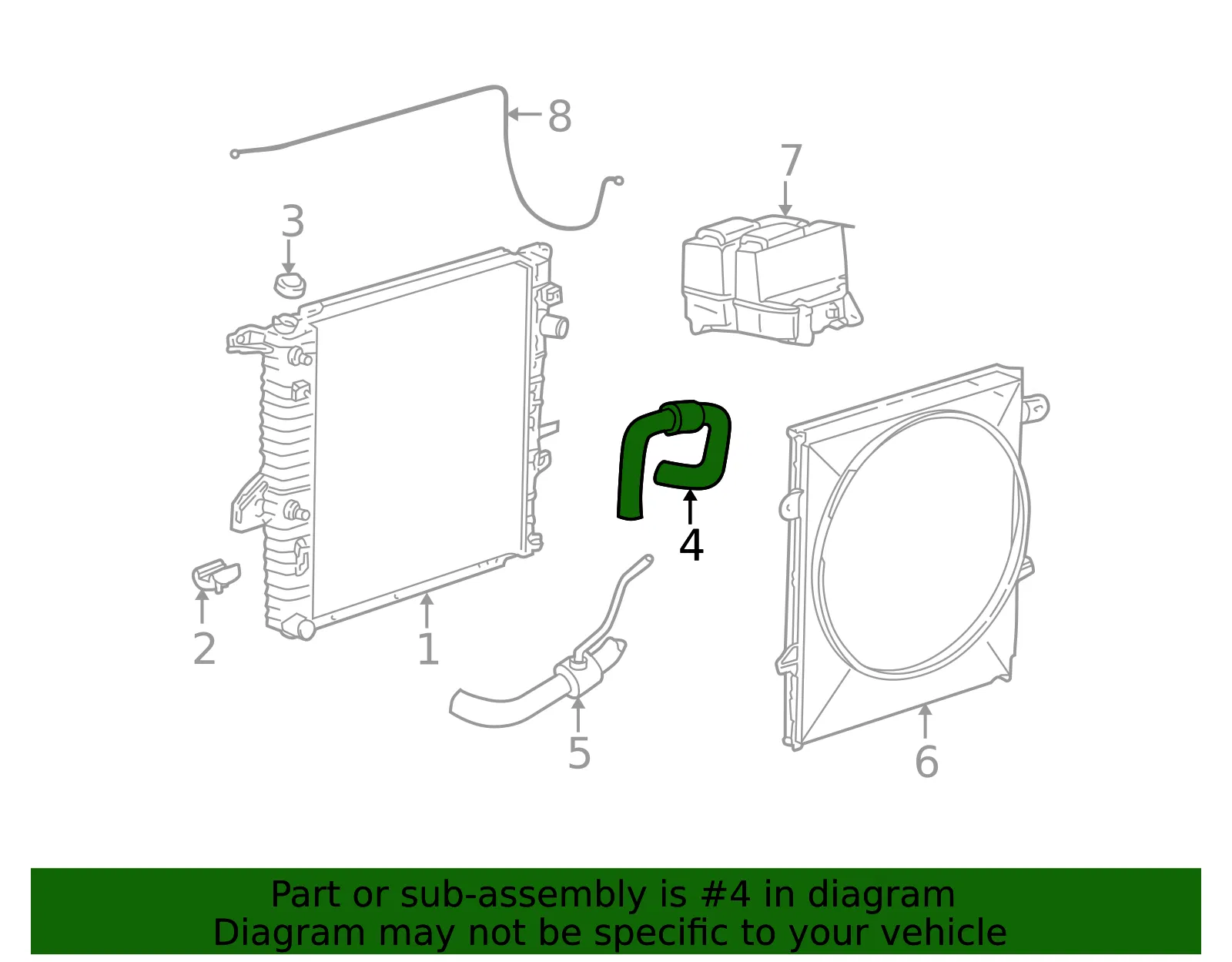 Radiator Coolant Hose - Ford (2L5Z-8260-AC) - view 5