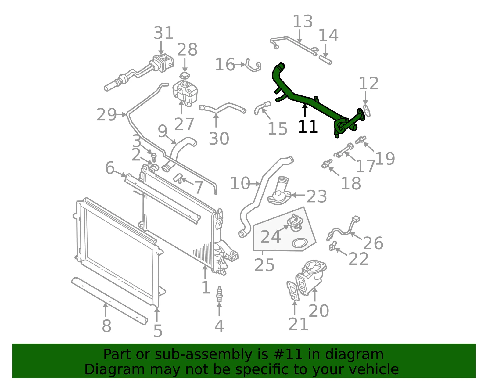 Cooling Pipe - Volvo (30650430) - view 2