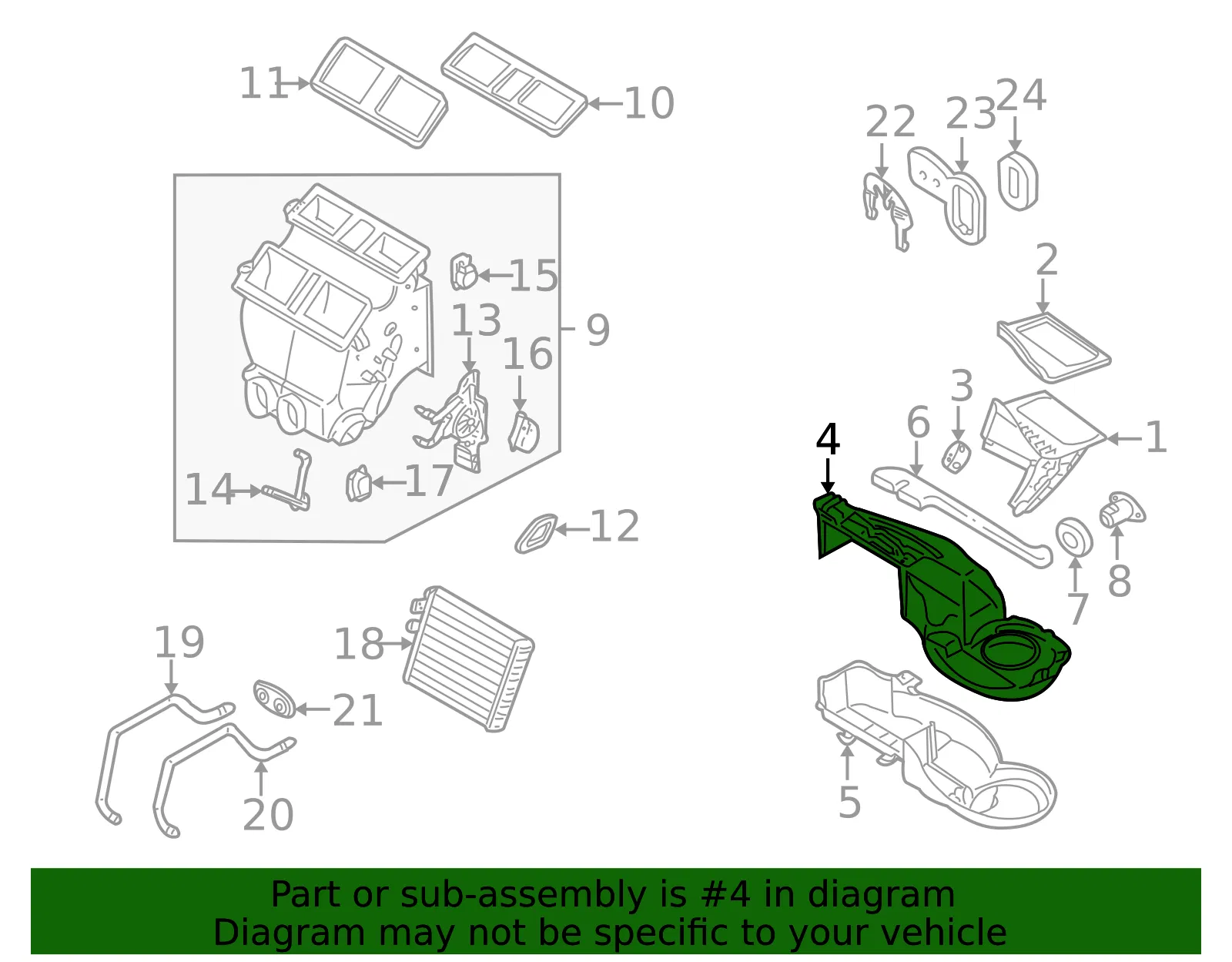 HVAC Blower Motor Housing - Volvo (30676711) - view 2
