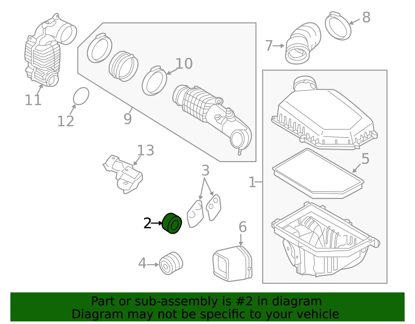 Air Filter Housing Grommet - Volvo (31261026) - view 2