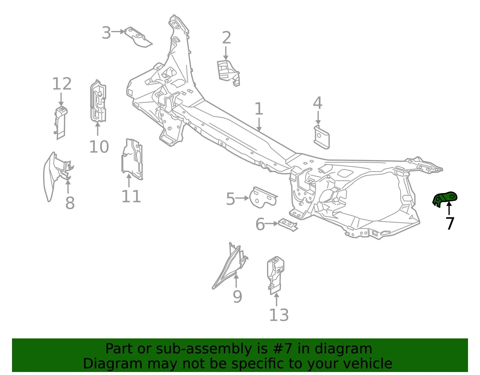 Radiator Support Bracket - Volvo (31349725) - view 3