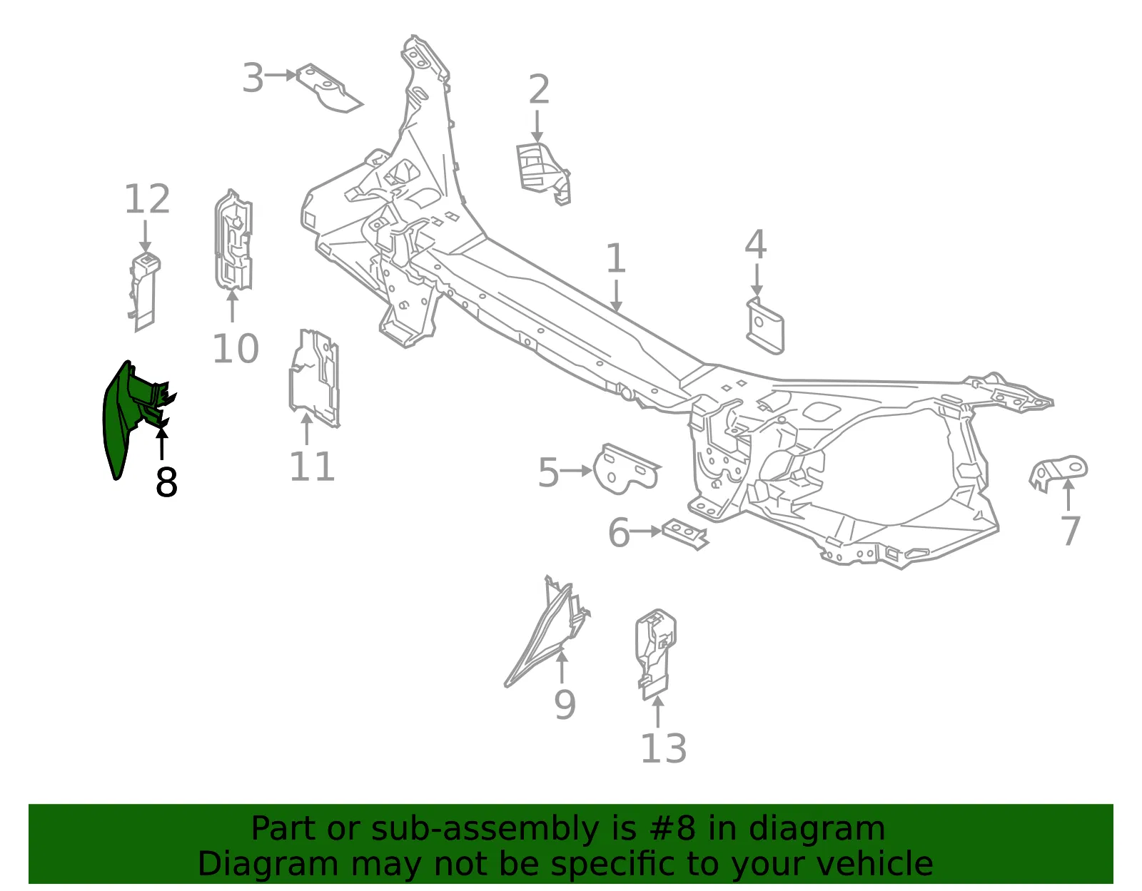 Radiator Support Baffle - Volvo (31353045) - view 3