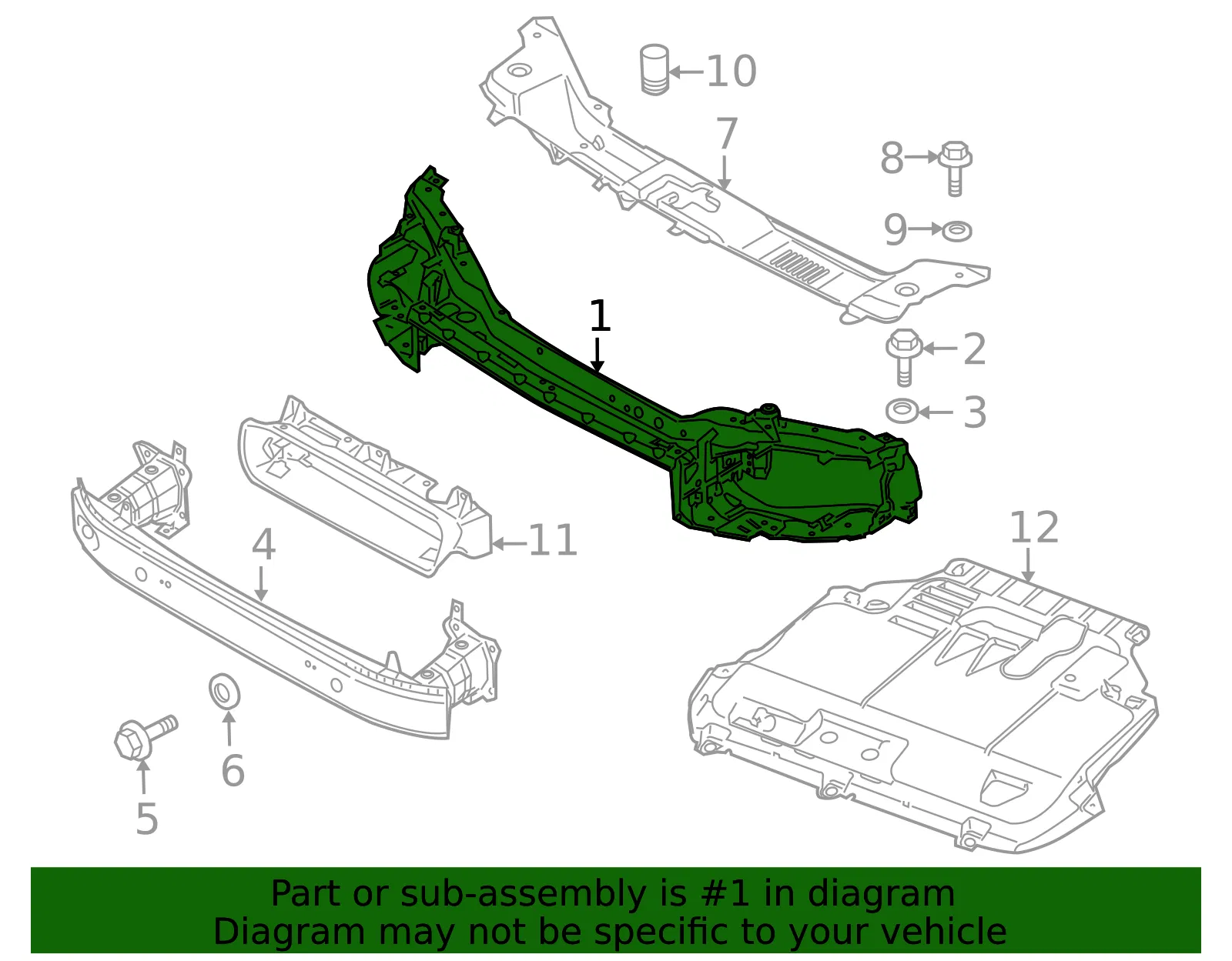 Radiator Support Panel - Volvo (31335263) - view 2