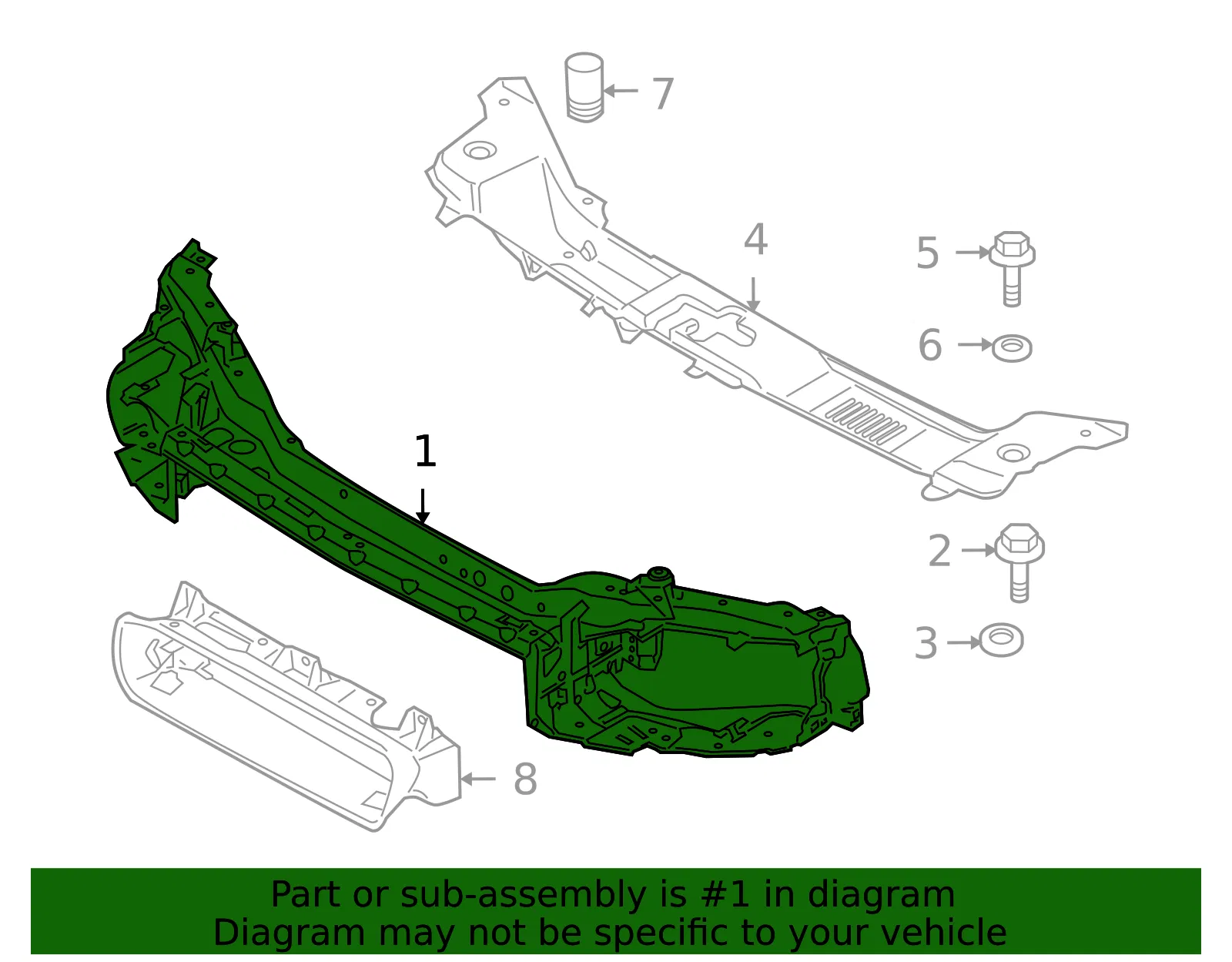Radiator Support Panel - Volvo (31335264) - view 2