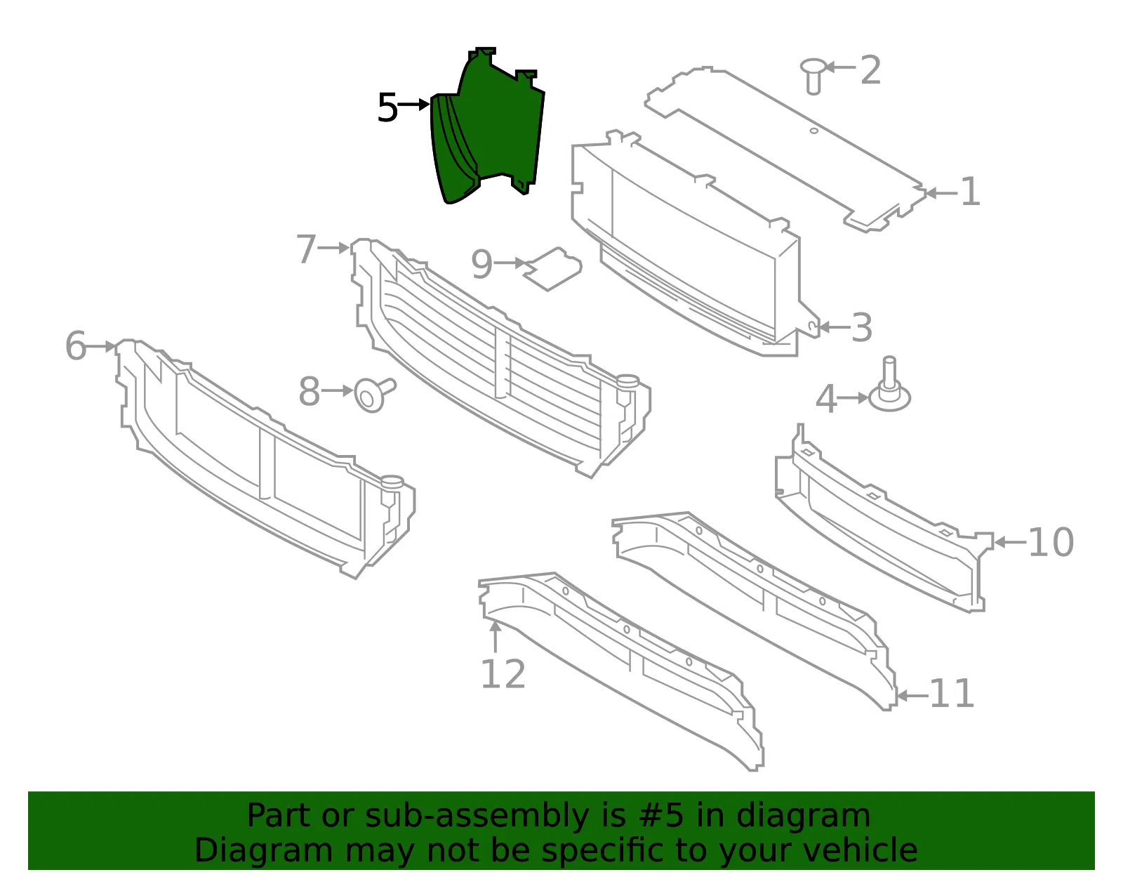 Radiator Support Baffle - Volvo (31353799) - view 2