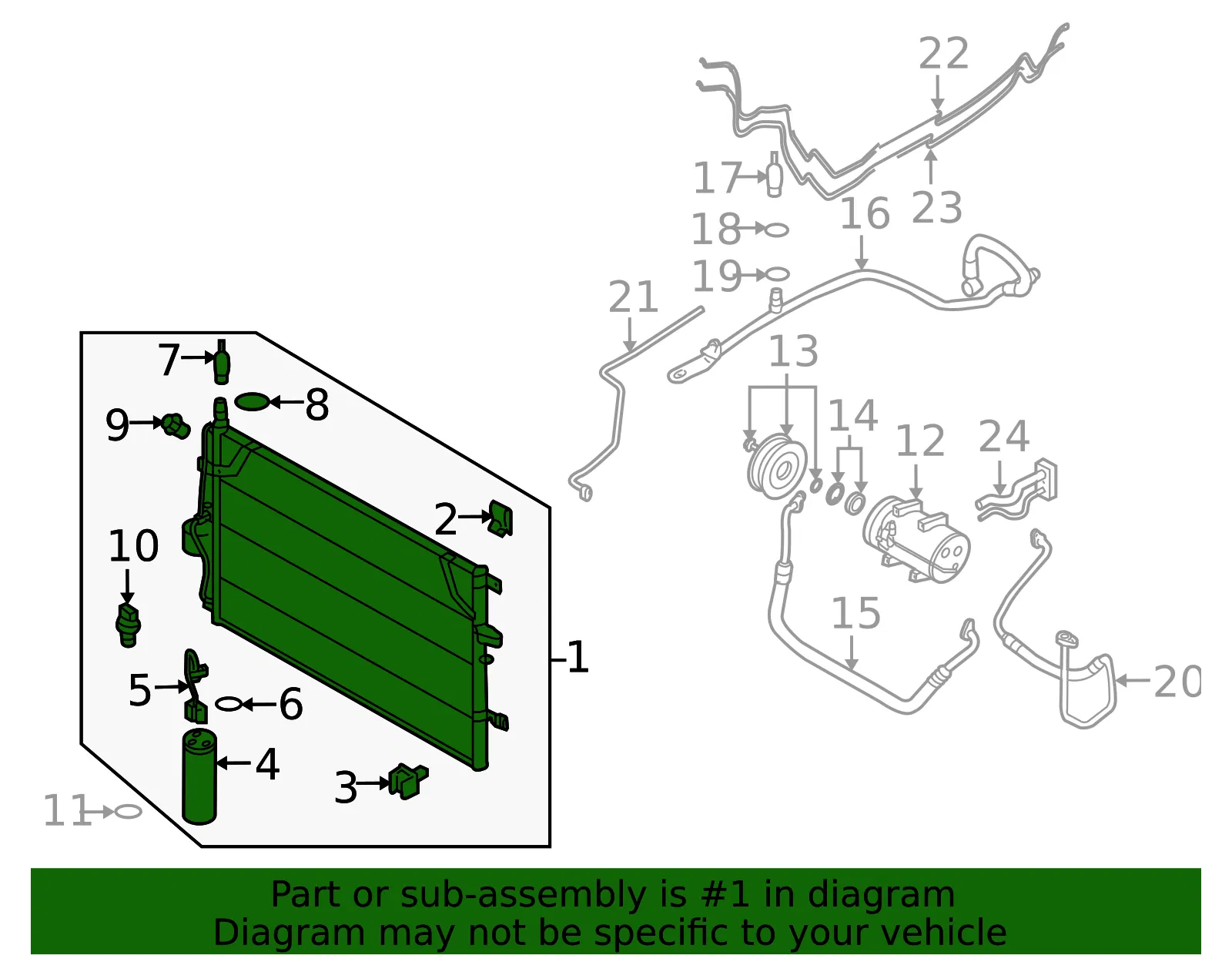 A/C Condenser - Volvo (31369510) - view 3