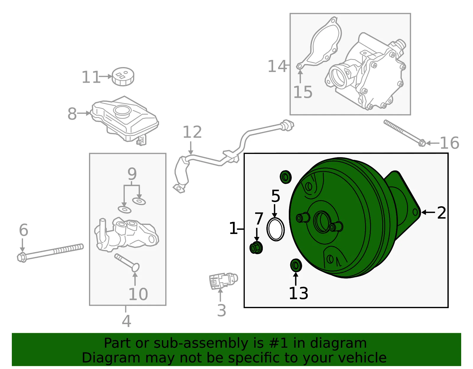 Power Brake Booster - Volvo (31423486) - view 2