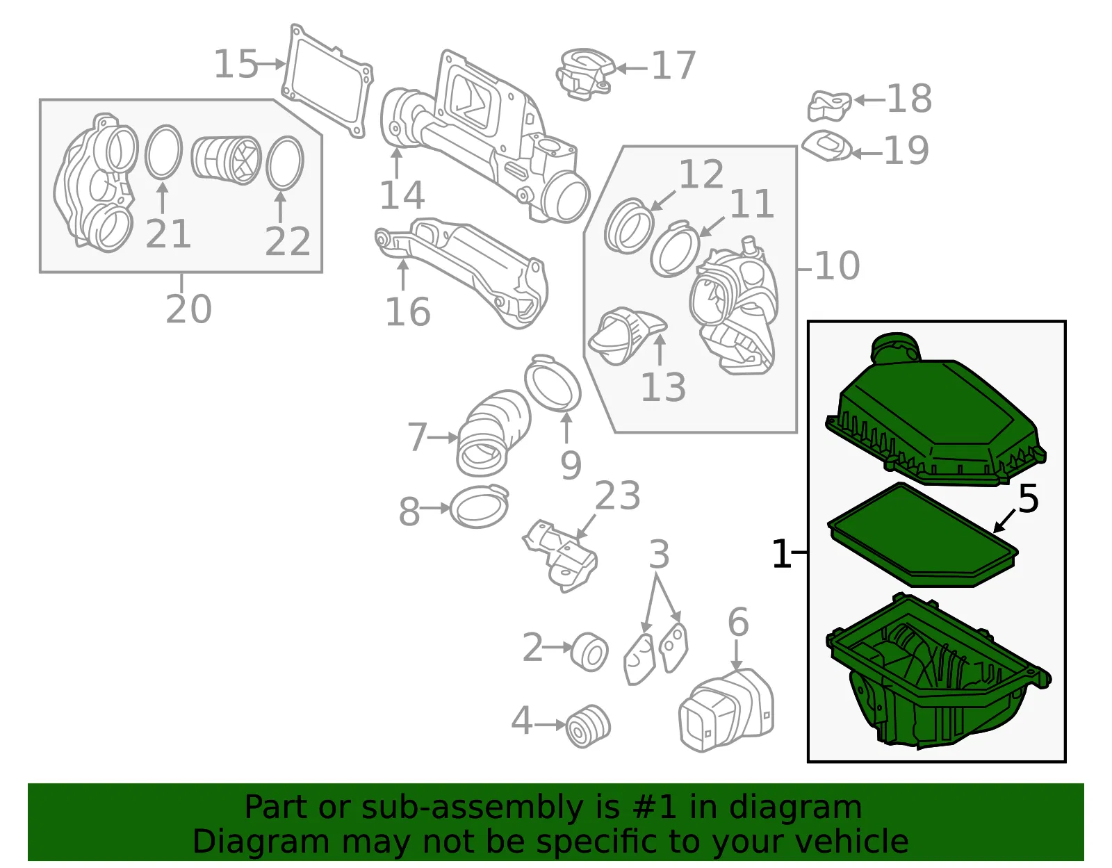 Air Filter And Housing Assembly - Volvo (31460037) - view 2