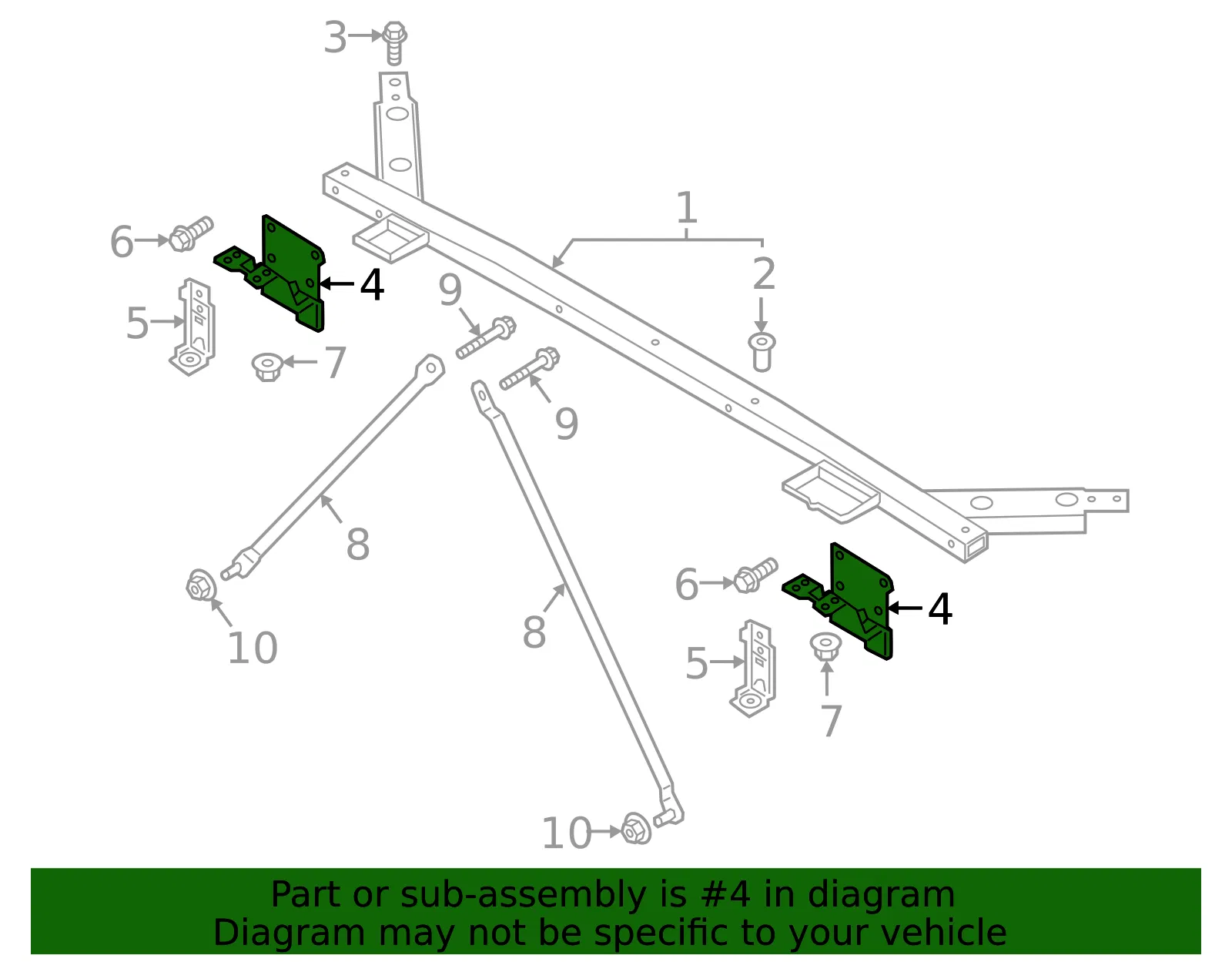 Radiator Support Tie Bar Bracket - Volvo (31468230) - view 2