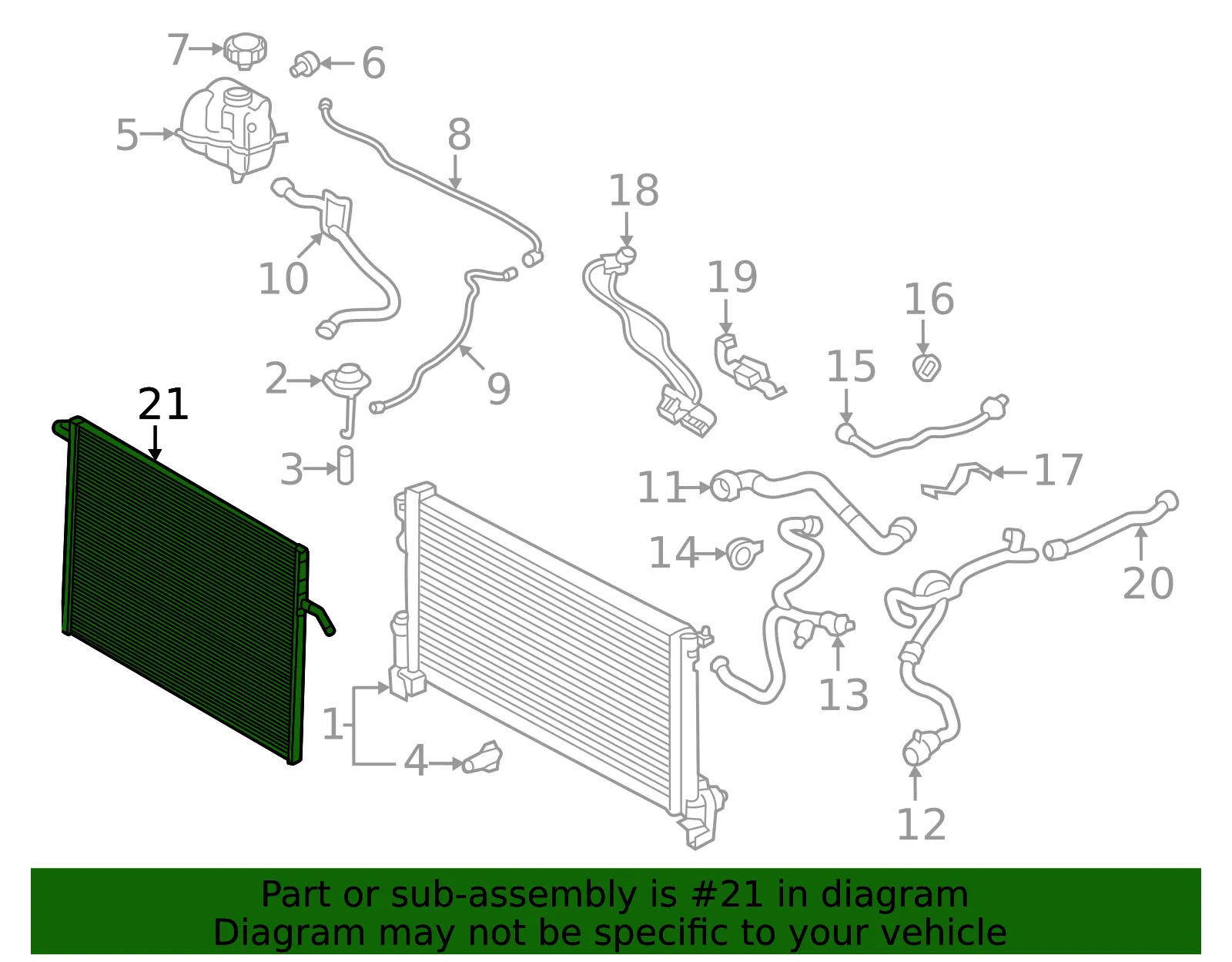 Auxiliary Radiator - Volvo (31657362) - view 2