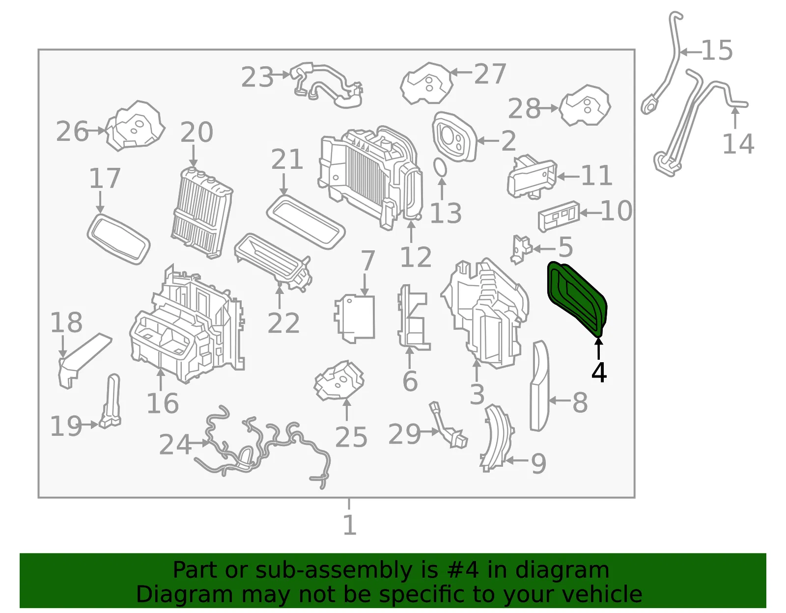 HVAC Air Inlet Housing Seal - Volvo (32226555) - view 2