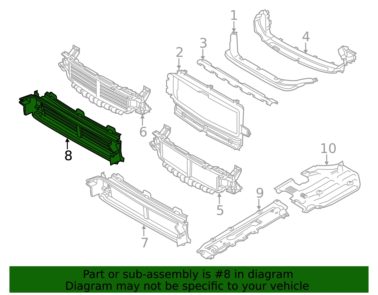 Radiator Support Air Duct - Volvo (32244782) - view 2