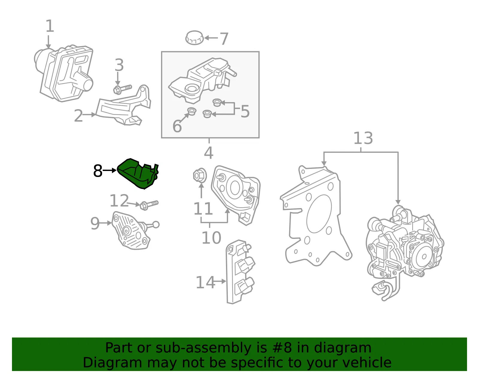 Brake Master Cylinder Reservoir Bracket - Volvo (32281313) - view 2