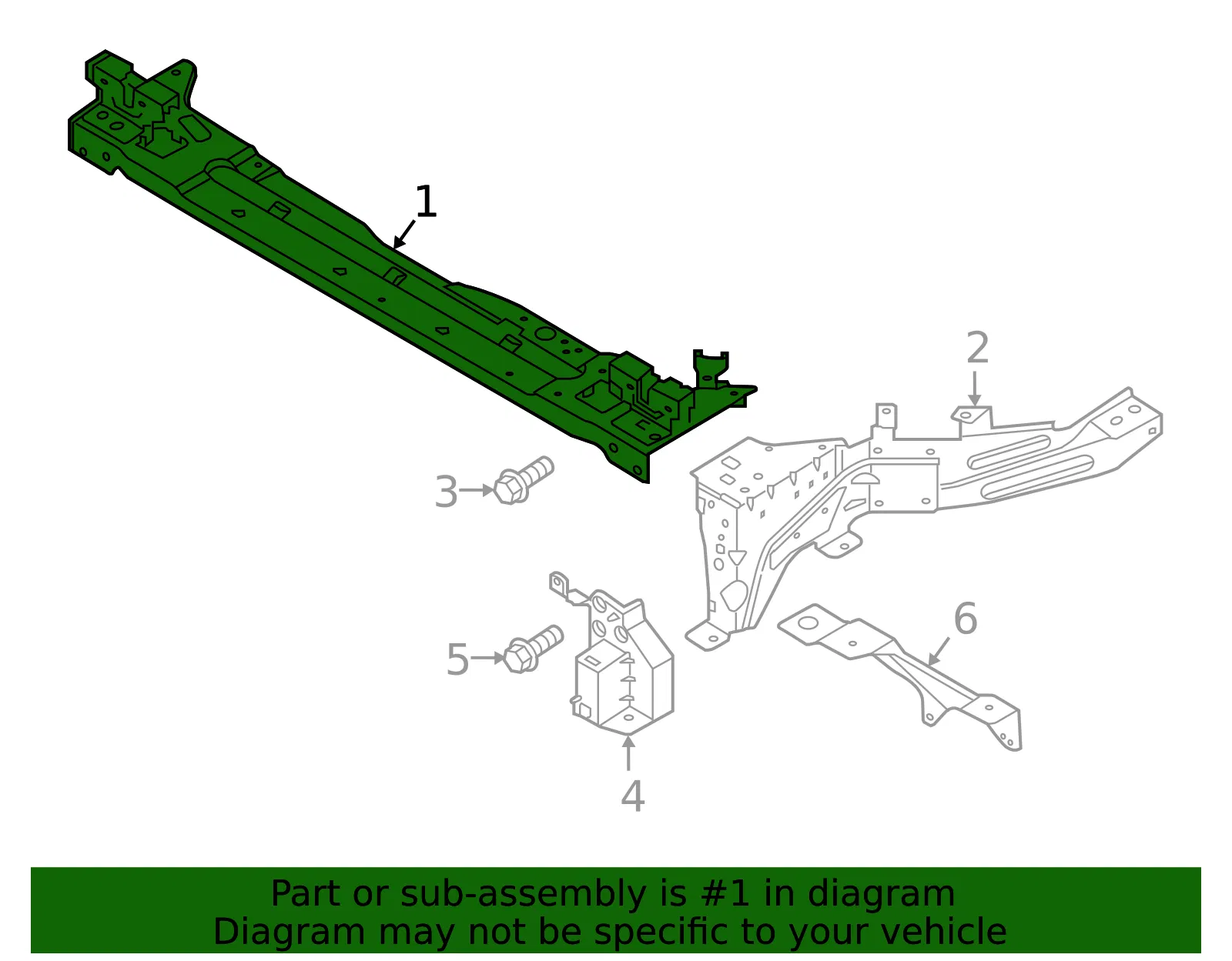 Radiator Support Tie Bar - Volvo (32297098) - view 2