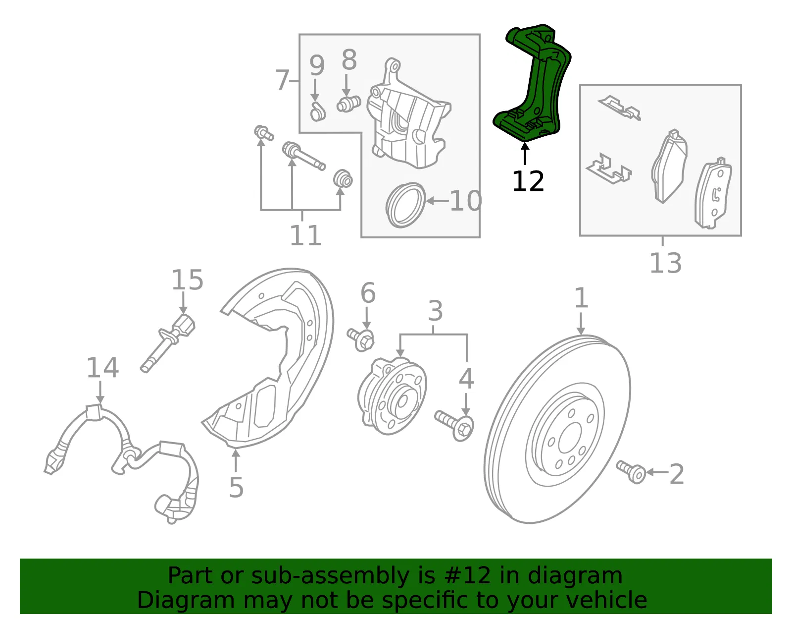 Disc Brake Caliper Bracket - Volvo (36012649) - view 2