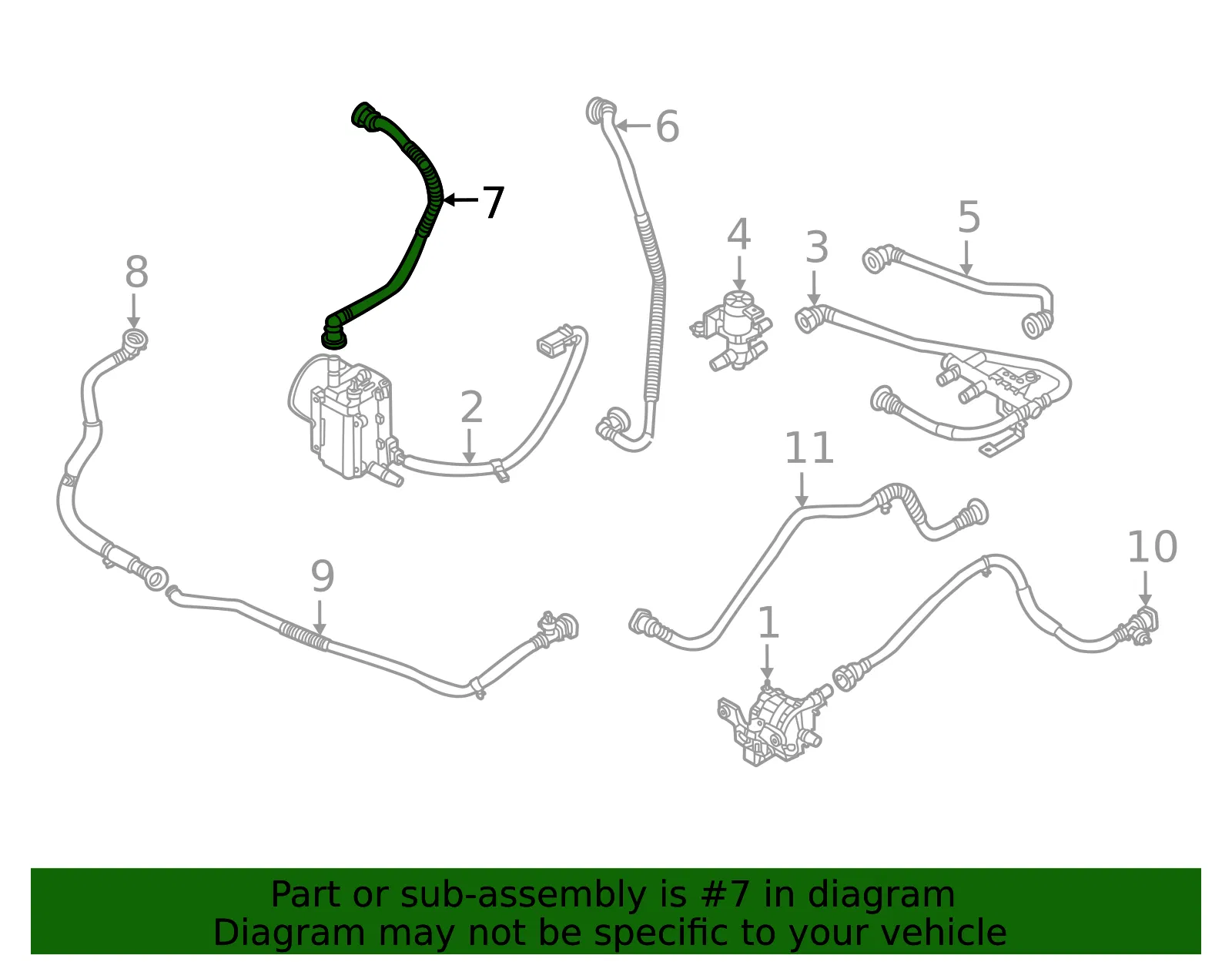 Heater Hose - Kia (375Y4-CV010) - view 2