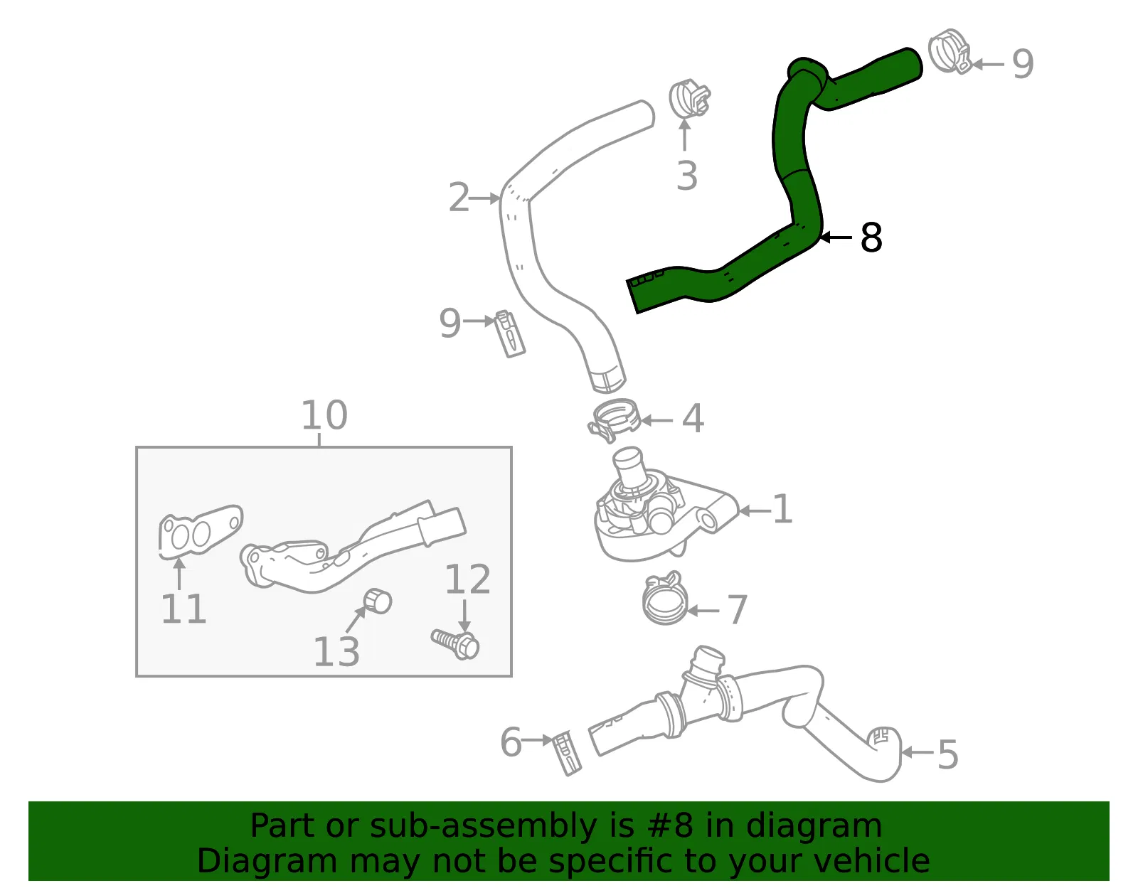 Heater Inlet Hose - GM (39071390) - view 3