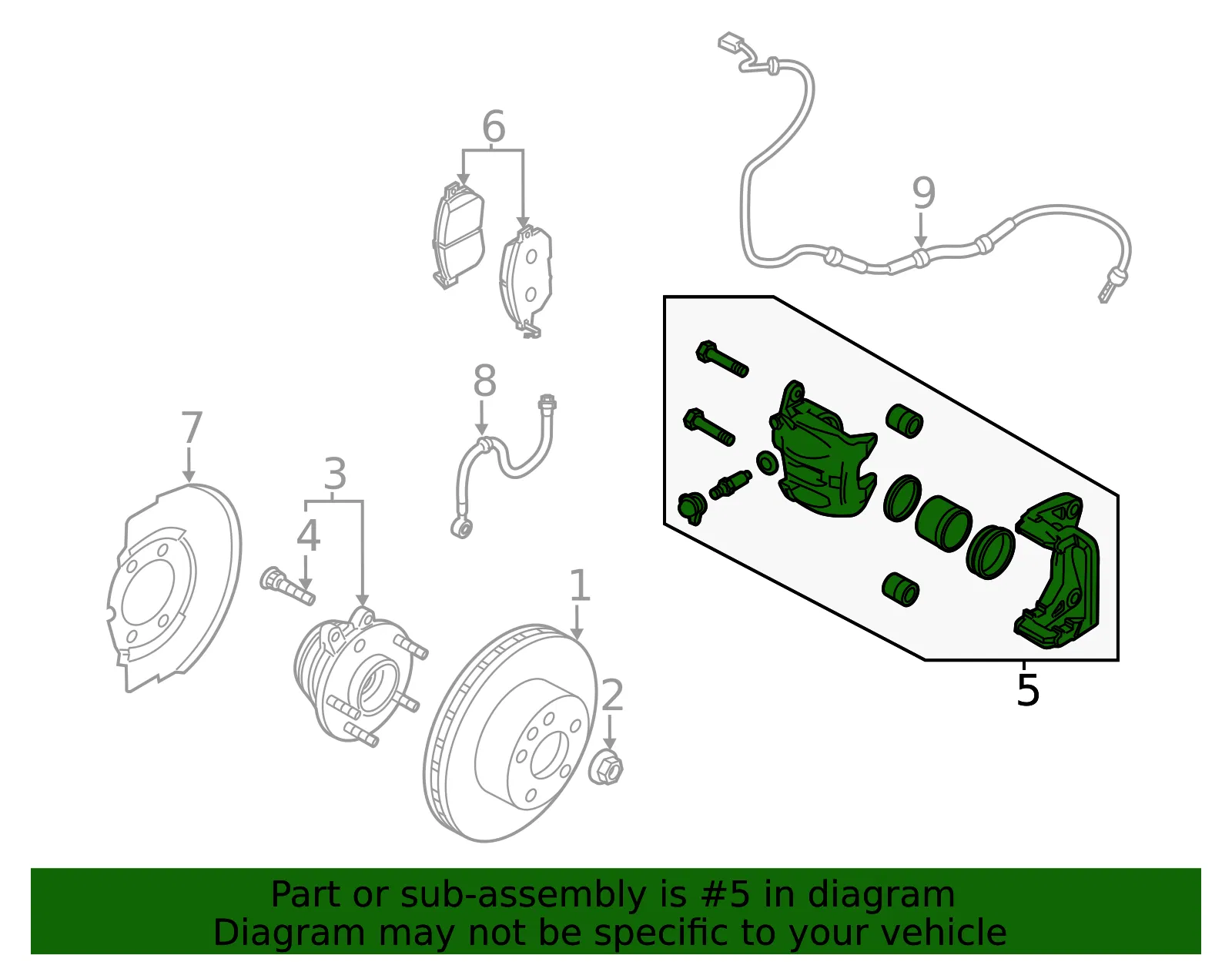 Caliper - Driver's Side (LH) - Nissan (41011-CN91B) - view 2