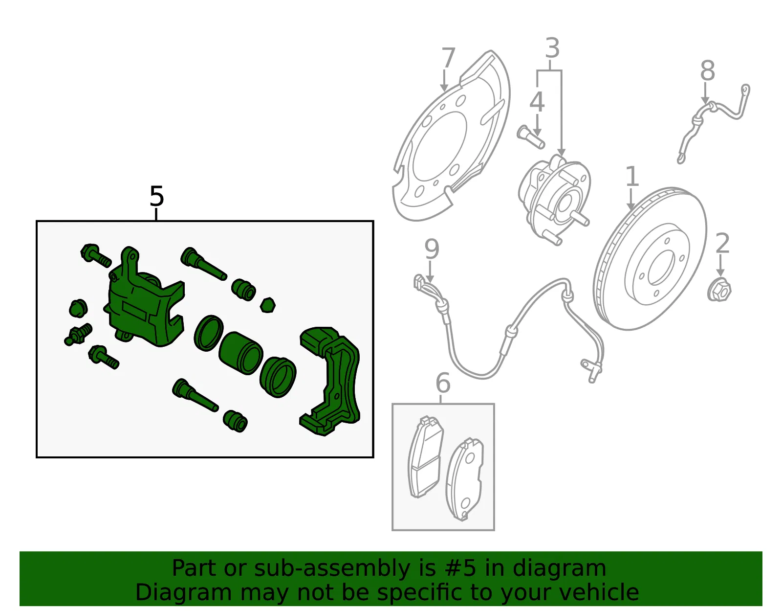 Caliper - Passenger Side (RH) - Nissan (41001-JN00A) - view 2