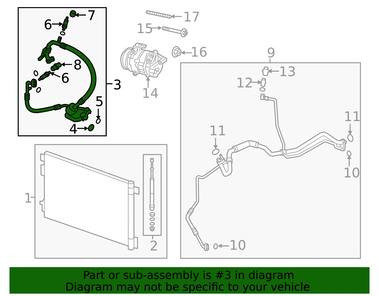 Air Conditioning Compressor and Condenser Hose Assembly - GM (84211811) - view 4
