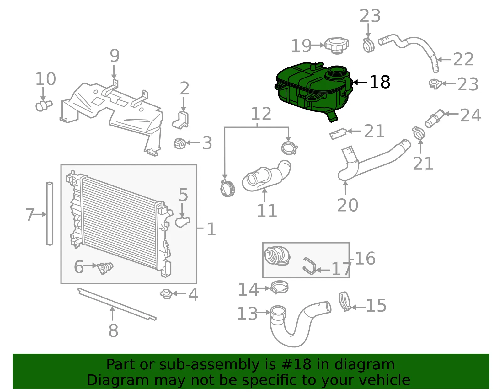 Radiator Surge Tank - GM (42422779) - view 4
