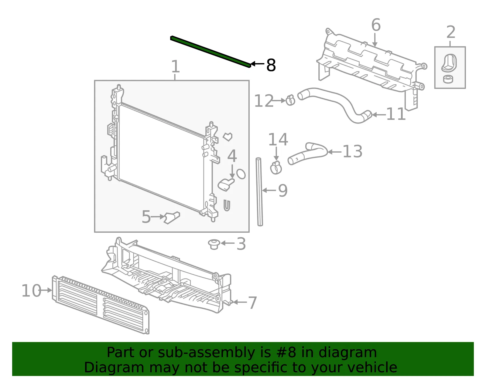 Upper Radiator Air Seal - GM (42465909) - view 3