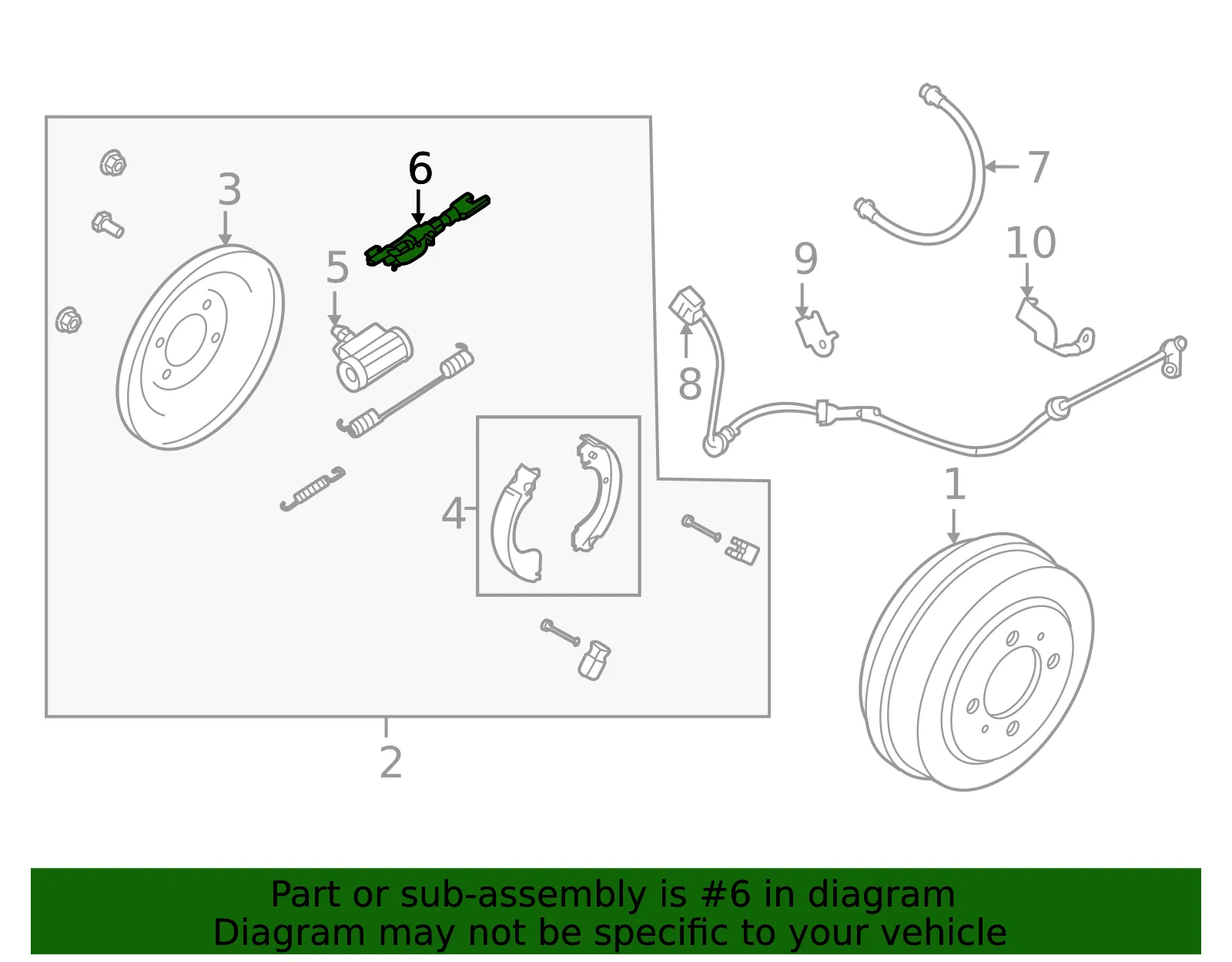 Drum Brake Adjuster - Nissan (44200-3SG0A) - view 2