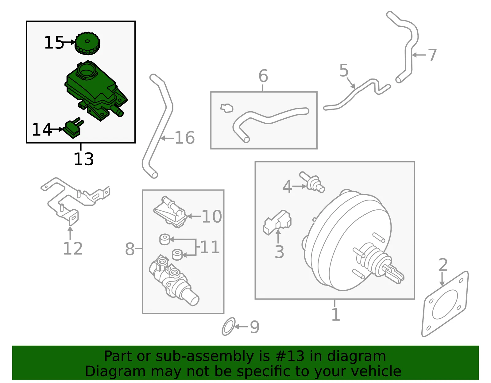 Brake Master Cylinder Reservoir - Nissan (46091-3JA3A) - view 2