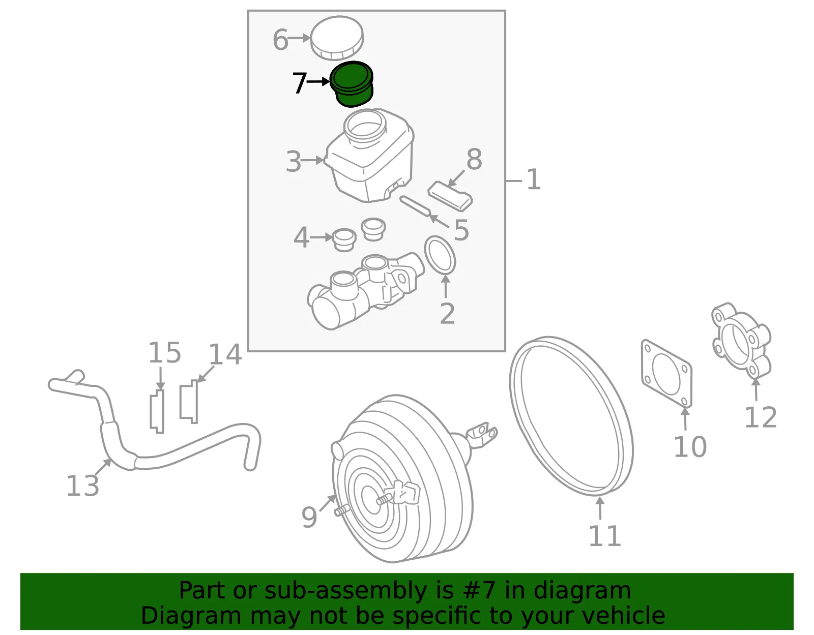 Brake Master Cylinder Reservoir Strainer - Nissan (46093-64J05) - view 2