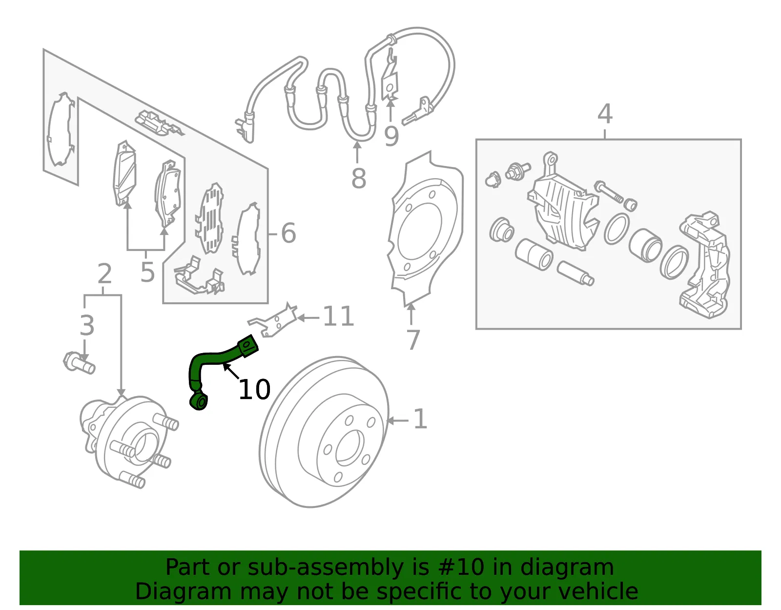 Brake Hose - Passenger Side (RH) - Nissan (46210-JL44A) - view 4