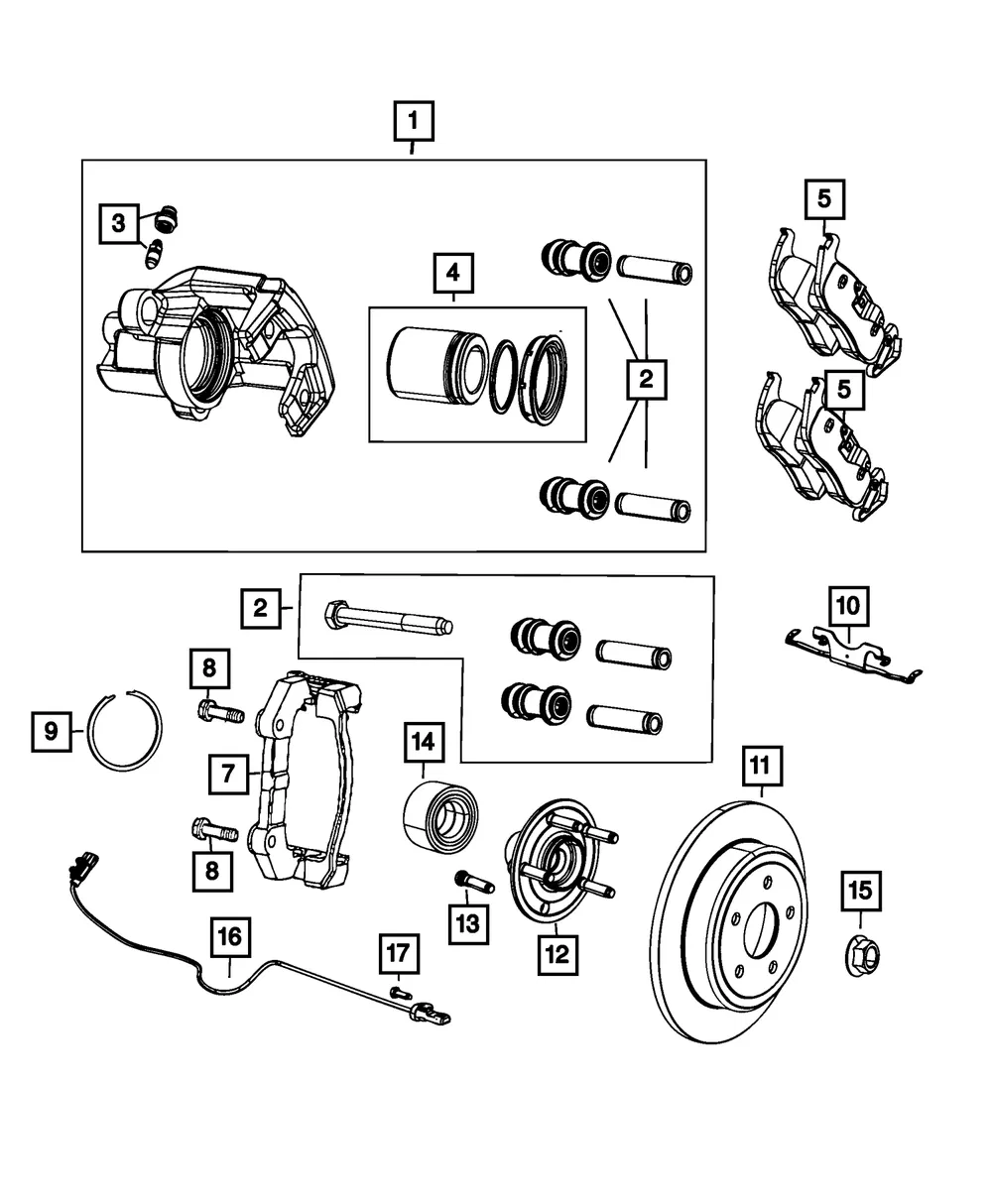 Rear Disc Brake Pad Kit - Mopar (68532223ab)