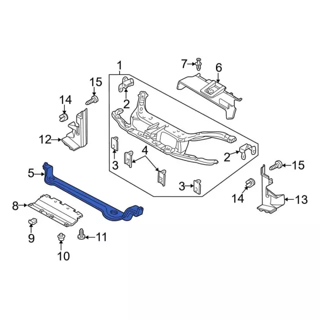 Radiator Support Tie Bar - Ford (4S4Z-16138-RA) - view 3