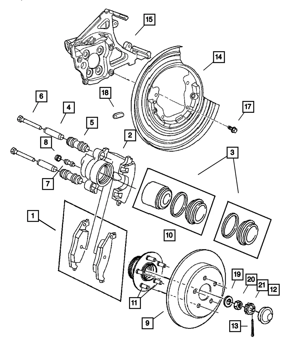 PAD KIT REAR DISC BRAKE - Mopar (5080896AB)