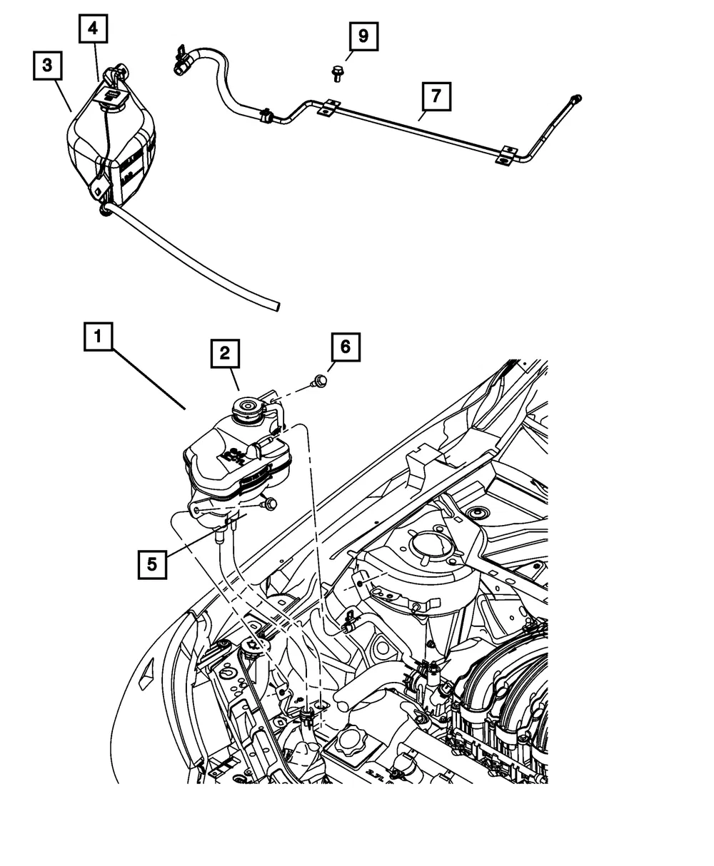 Coolant Recovery Bottle - Mopar (5058371AE) - view 5