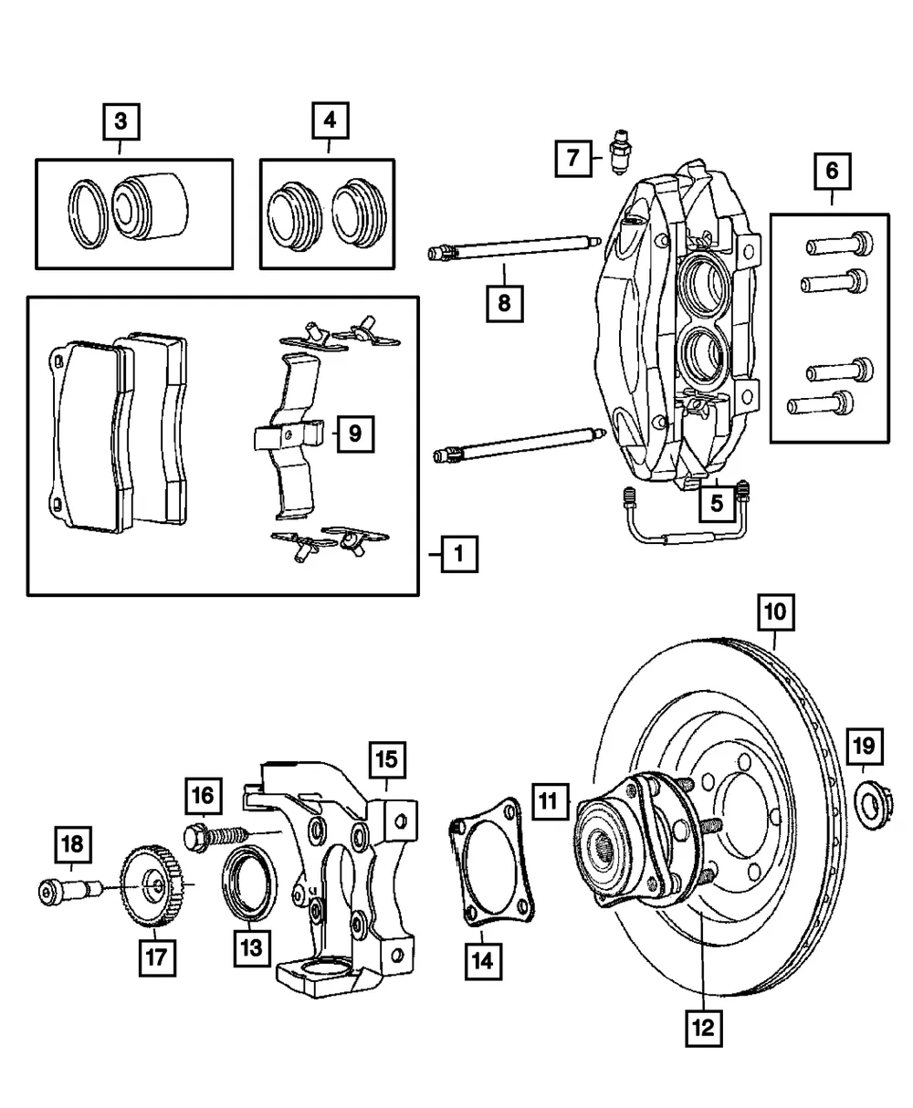 Disc Brake Caliper - Driver's Side (LH) - Mopar (68270299AA)