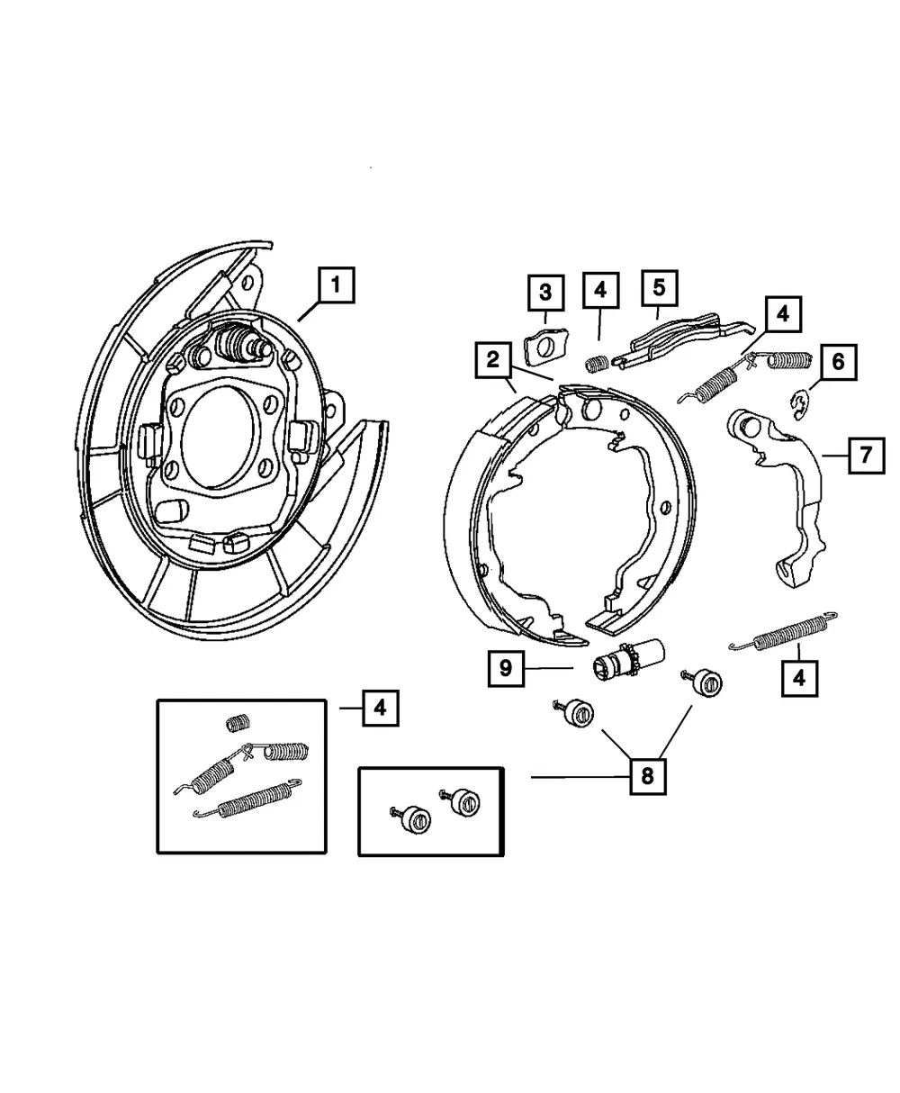 Brake Backing Plate, Right - Mopar (5191220ab)