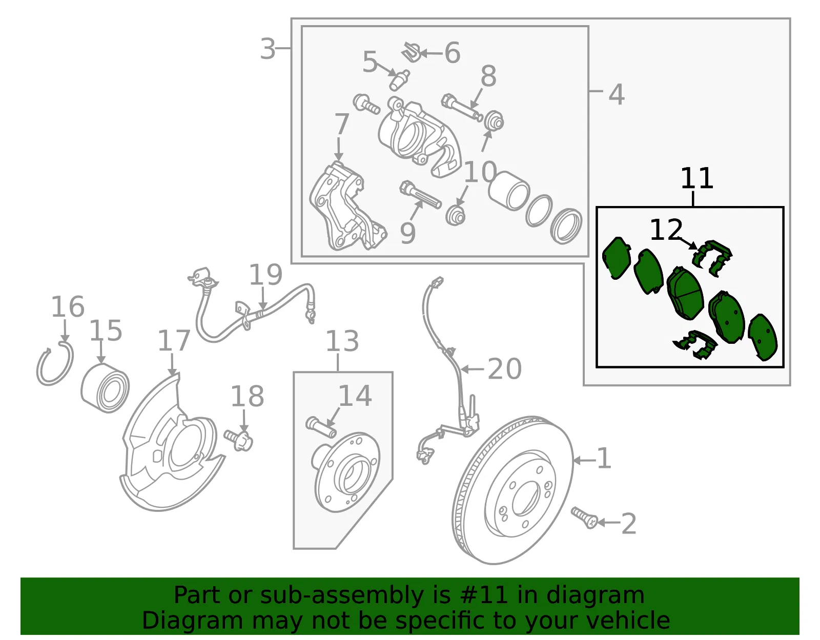 Disc Brake Pad Set Front - Kia (58101-1MA01) - view 2