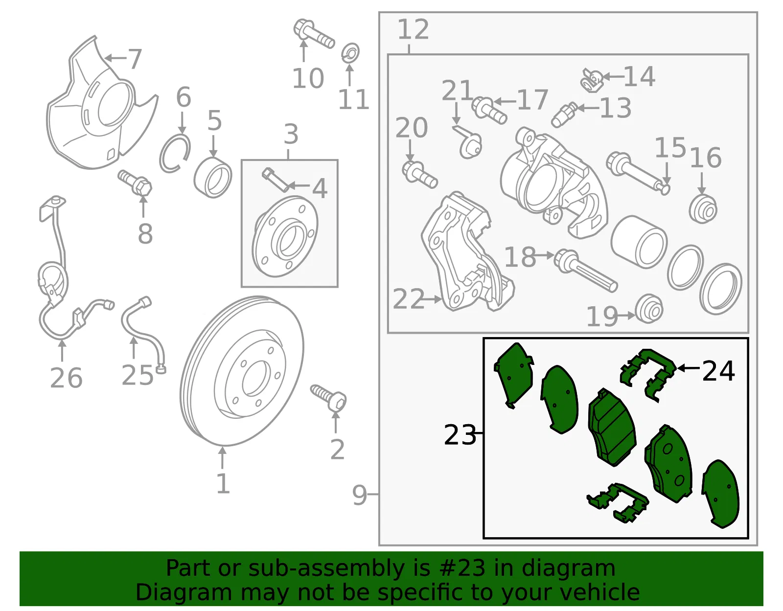 Pad Kit Front Disc B - Kia (58101-3VA50) - view 2
