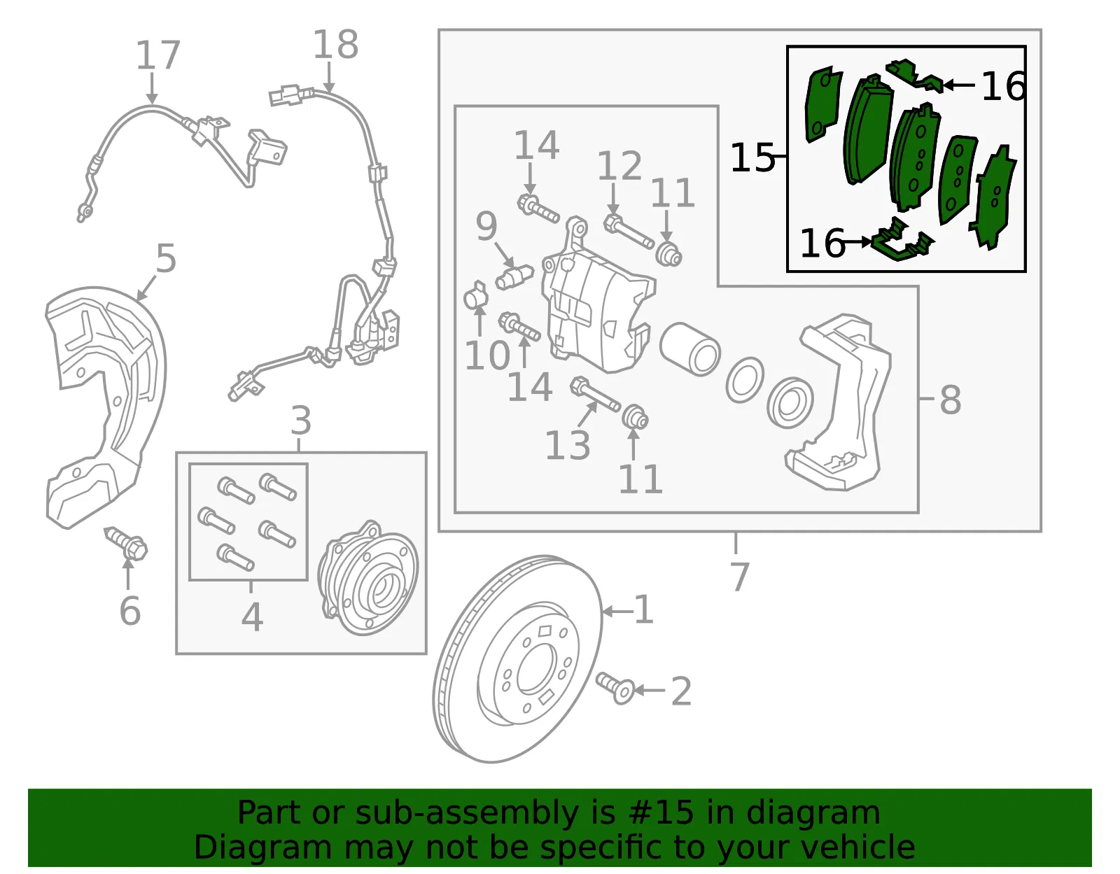 Brake Pads Front - Kia (58101-D3A11) - view 2