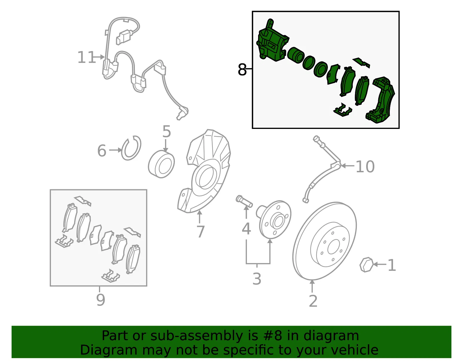 Caliper - Passenger Side (RH) - Kia (58190-1GA00) - view 2
