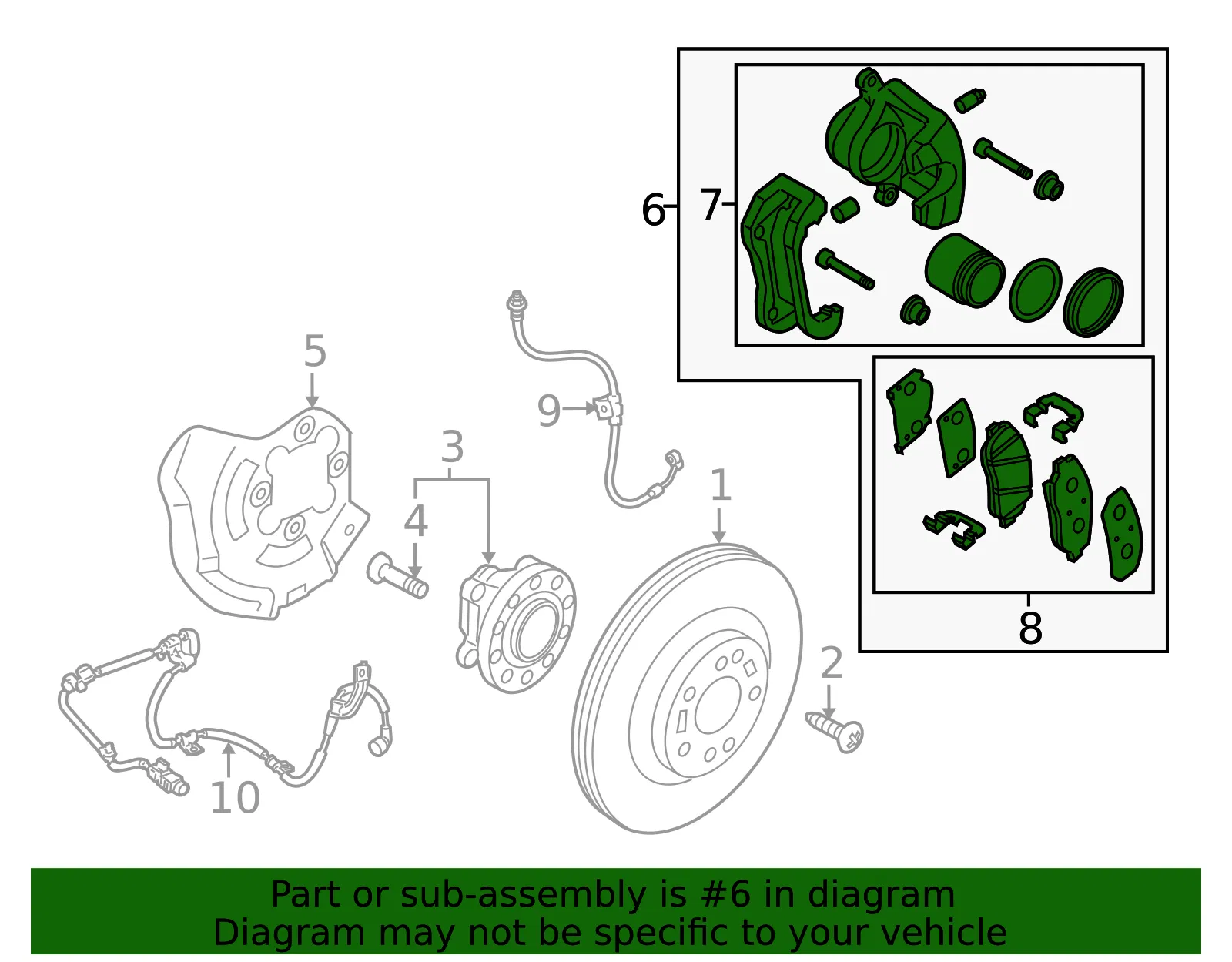 Caliper Assembly - Driver's Side (LH) - Kia (58110-3T500) - view 2